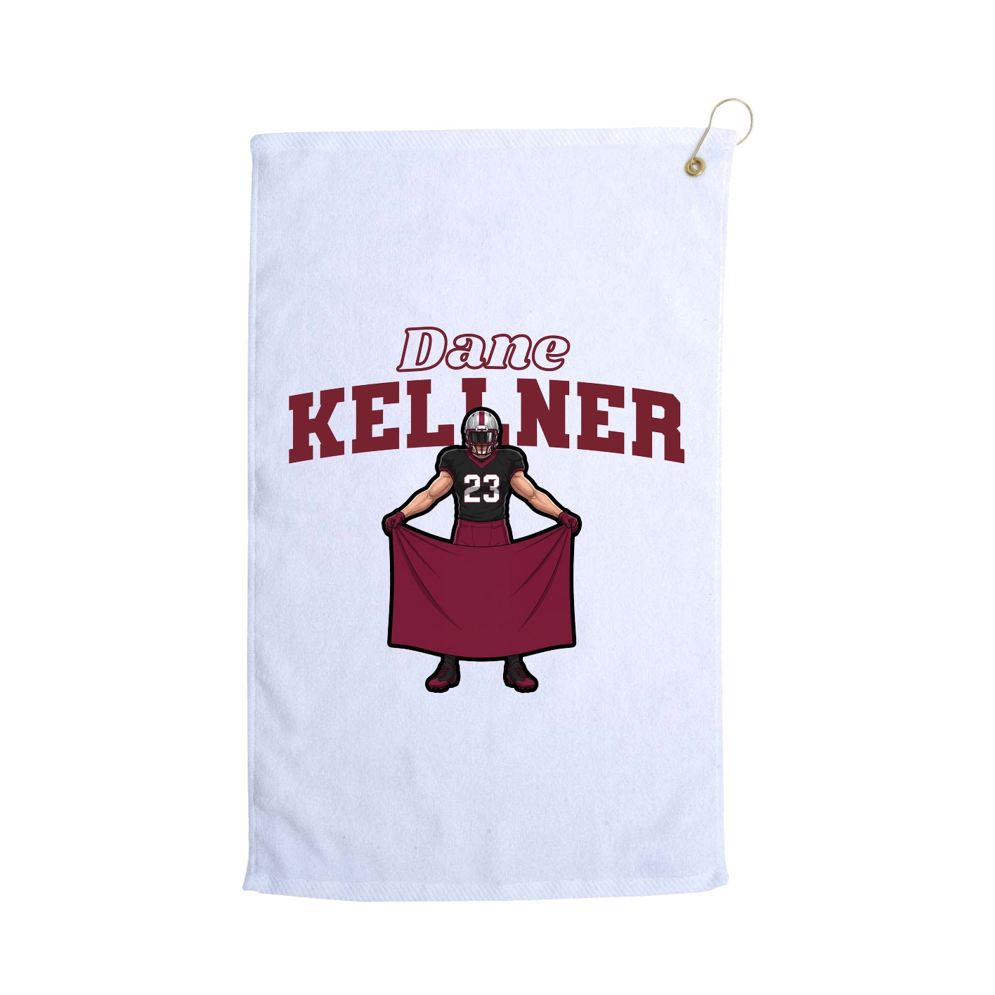 Golf Towel — Name Arch in White
