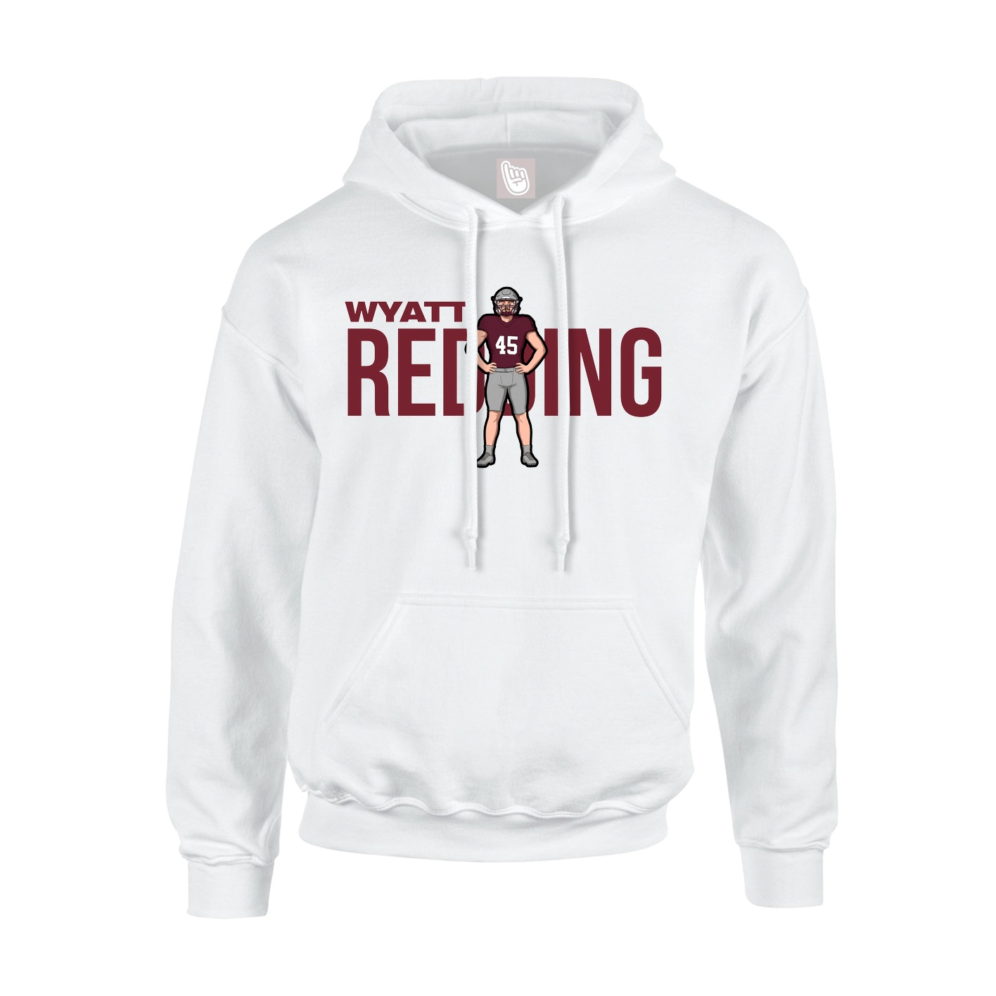 Youth Hoodie — Player Name in White