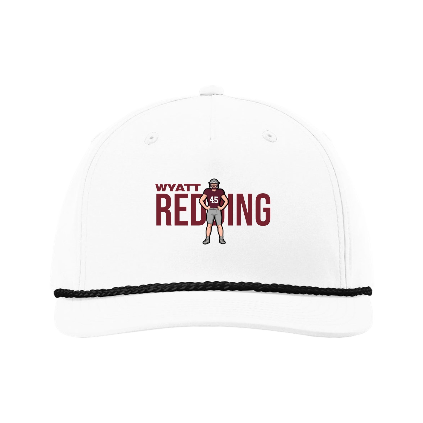 Five-Panel Classic Rope Cap — Player Name in White