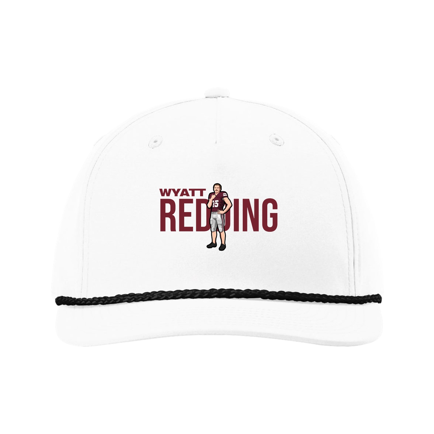 Five-Panel Classic Rope Cap — Player Name in White
