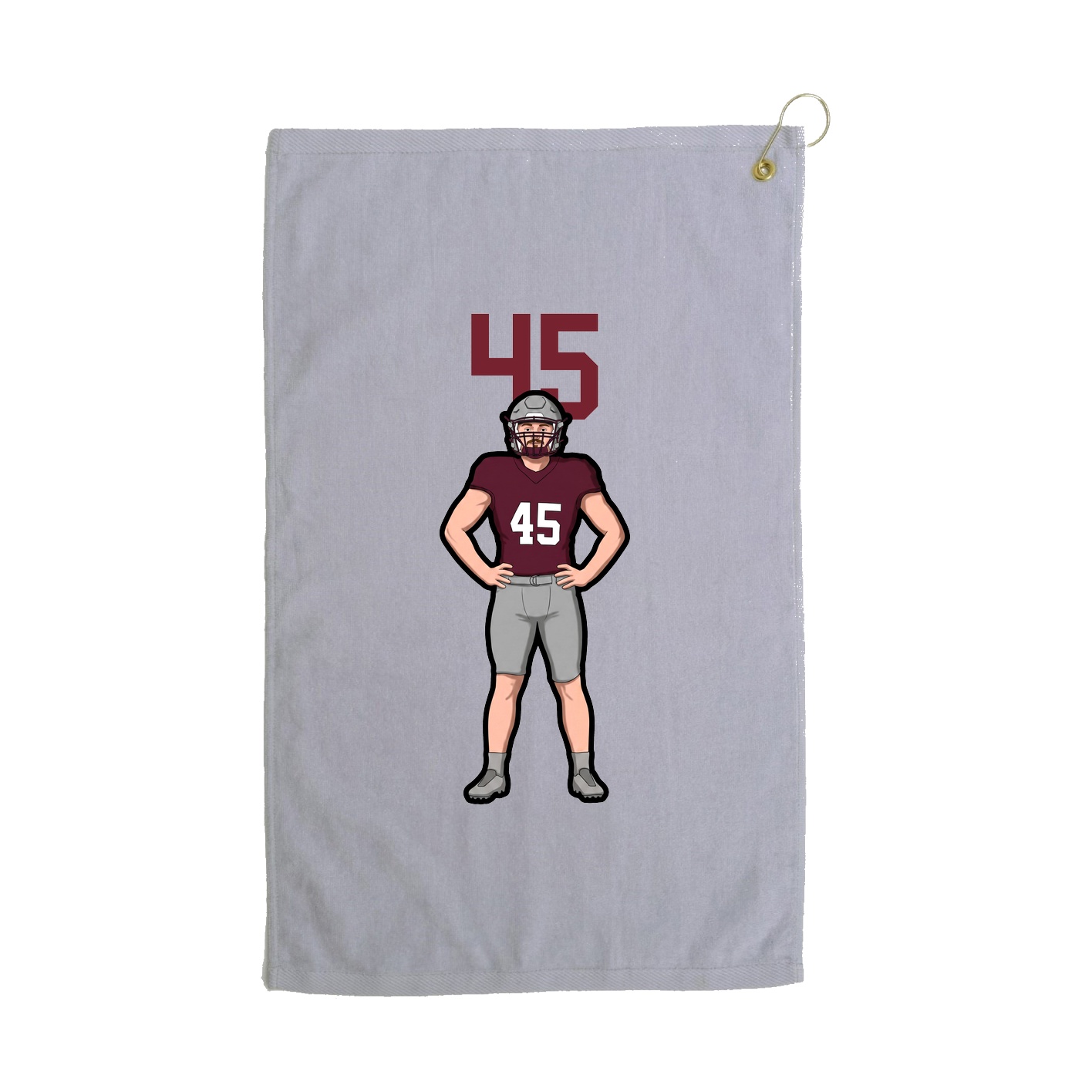 Golf Towel — Number Top in Grey