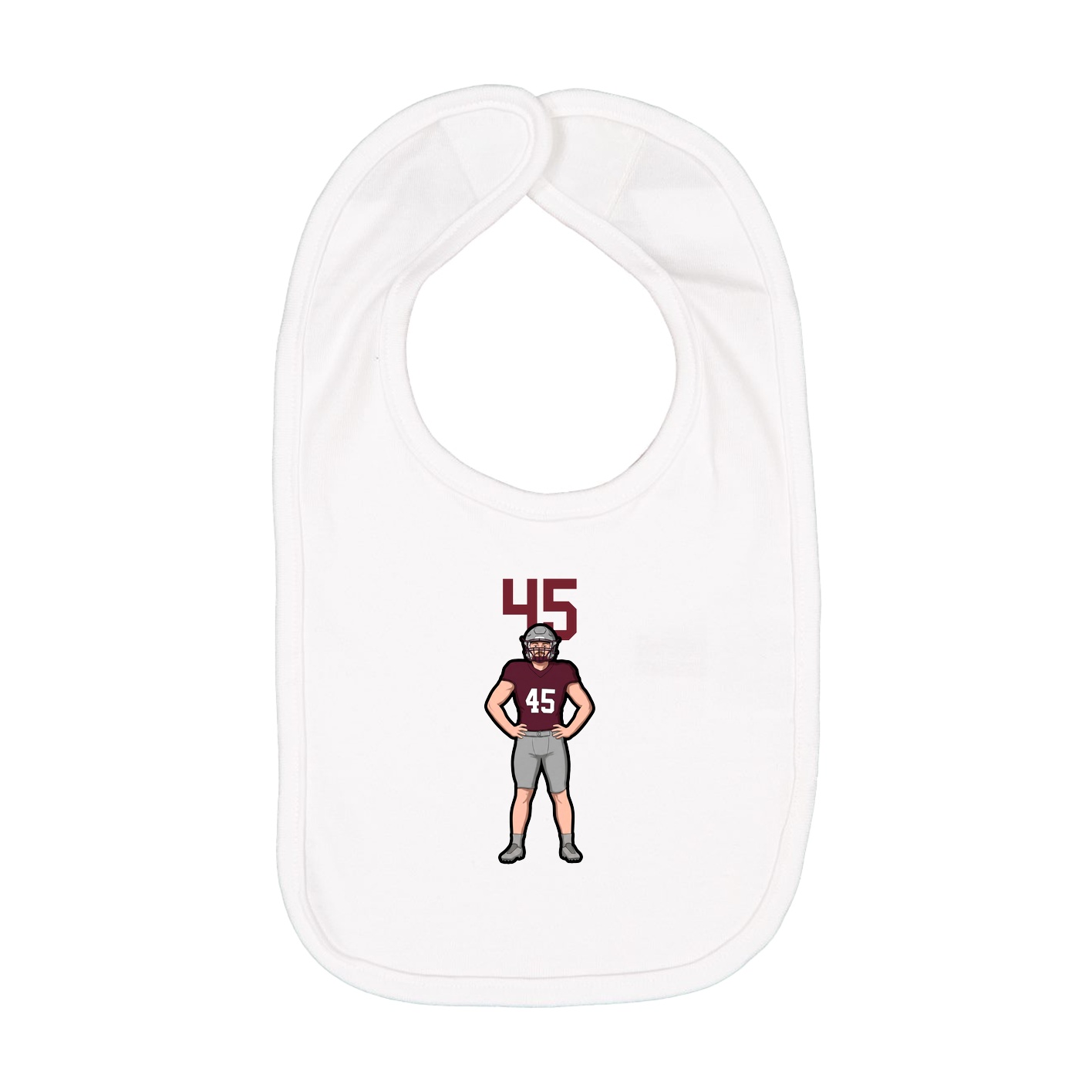 Infant Bib — Number Top in White