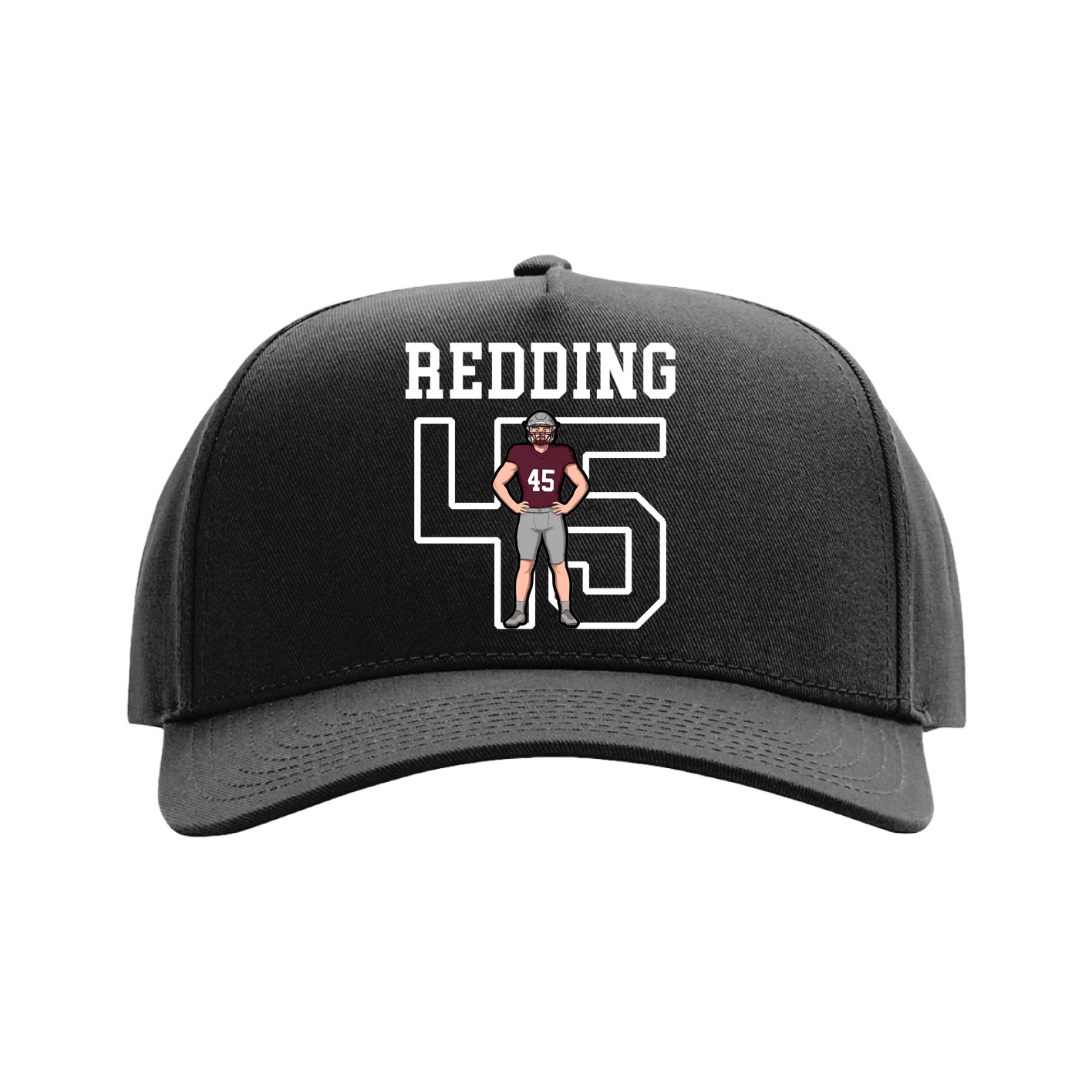 Full Fabric Five-Panel Champ Cap — Shirsey in Black