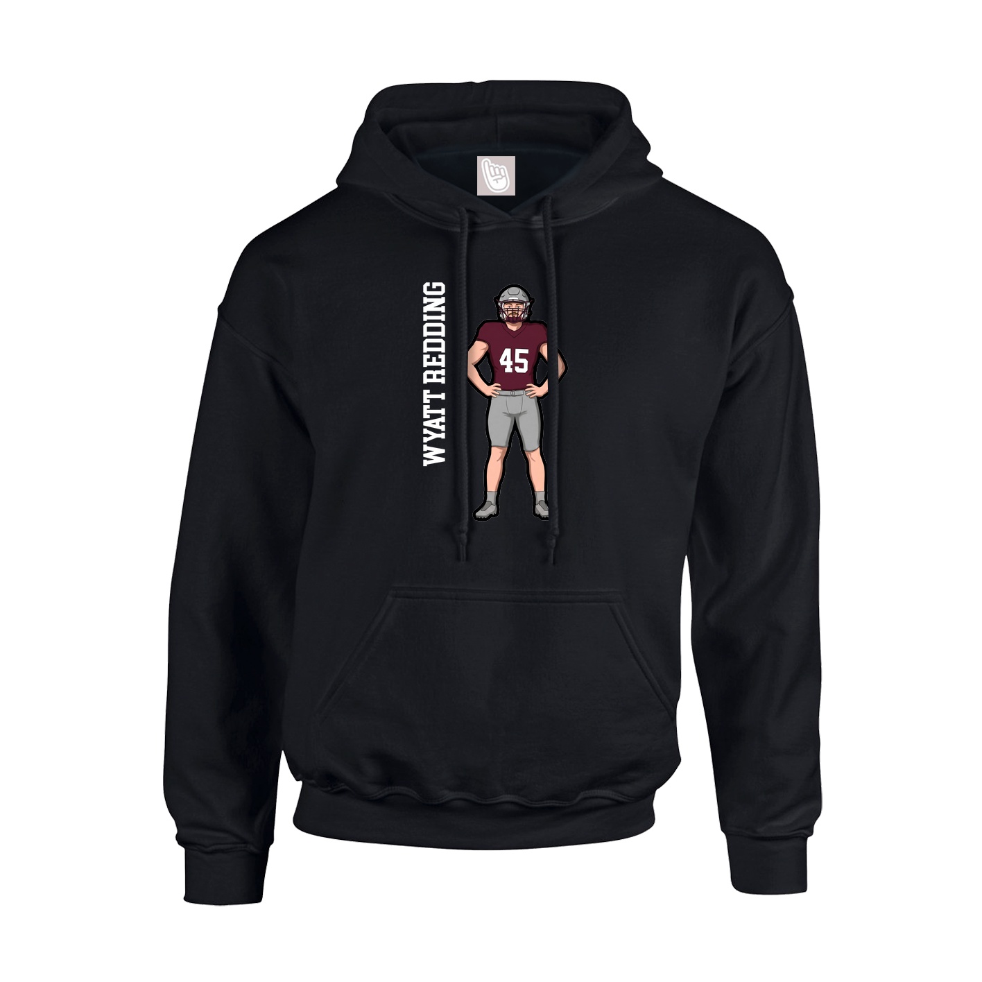 Hoodie — Name Vertical in Black