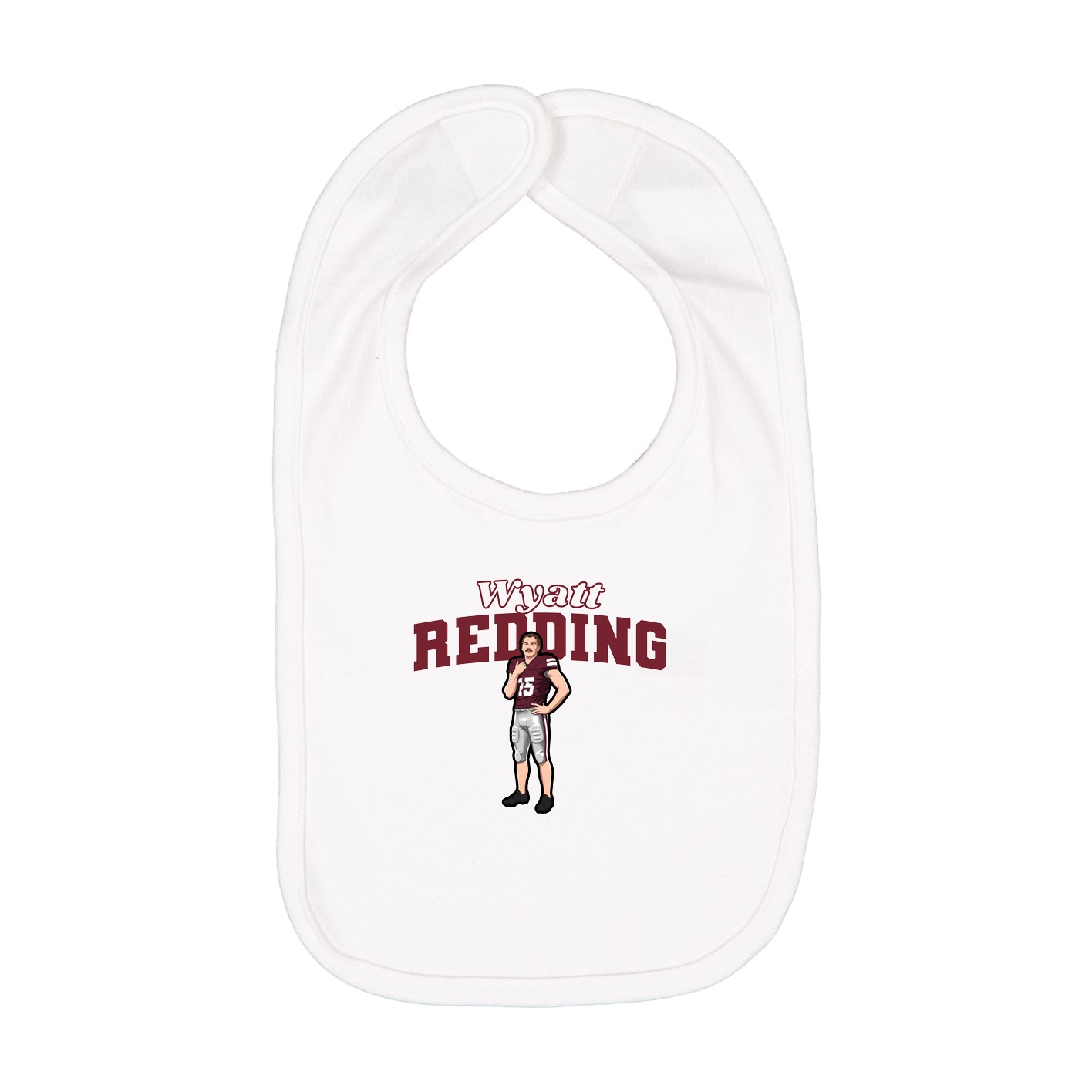 Infant Bib — Name Arch in White