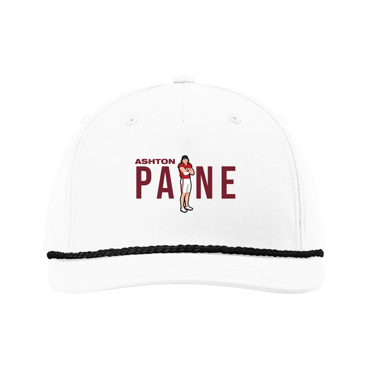 Five-Panel Classic Rope Cap — Player Name in White