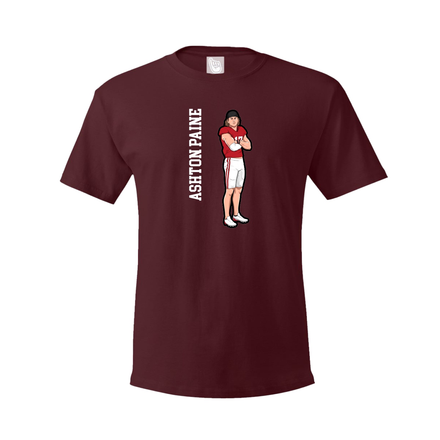 Tee — Name Vertical in Maroon