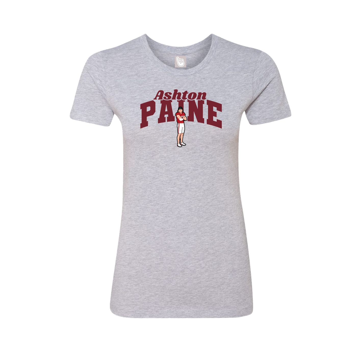 Fitted Women's Tee — Signature Arch in Grey