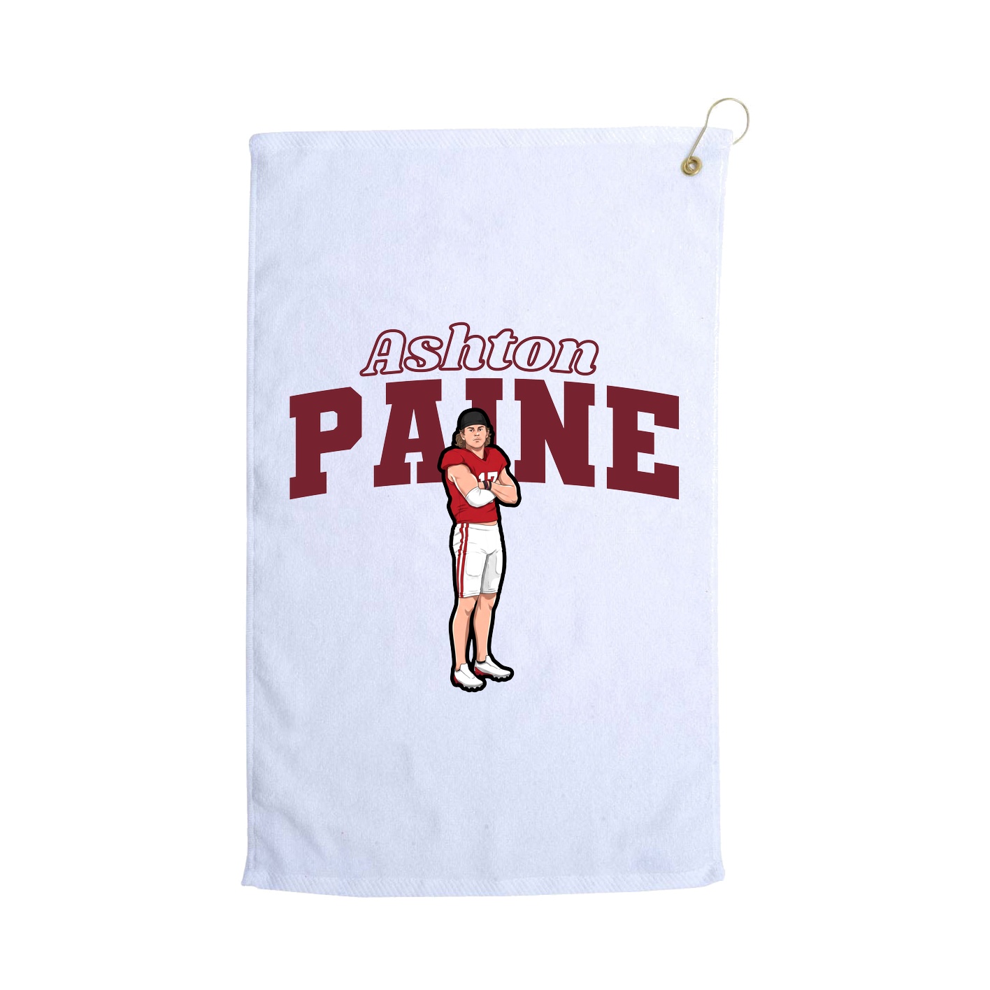 Golf Towel — Name Arch in White
