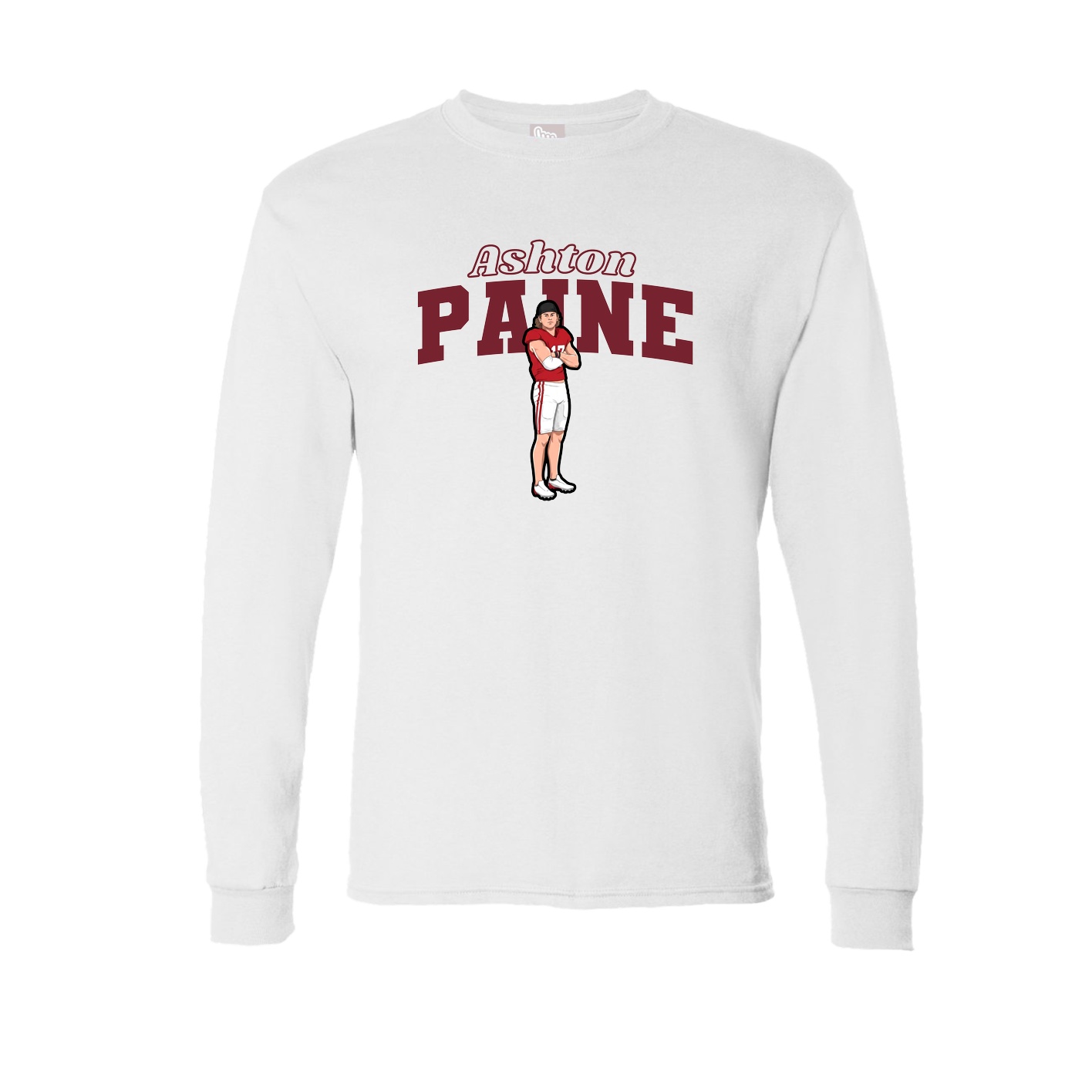 Long Sleeve Tee — Name Arch in White