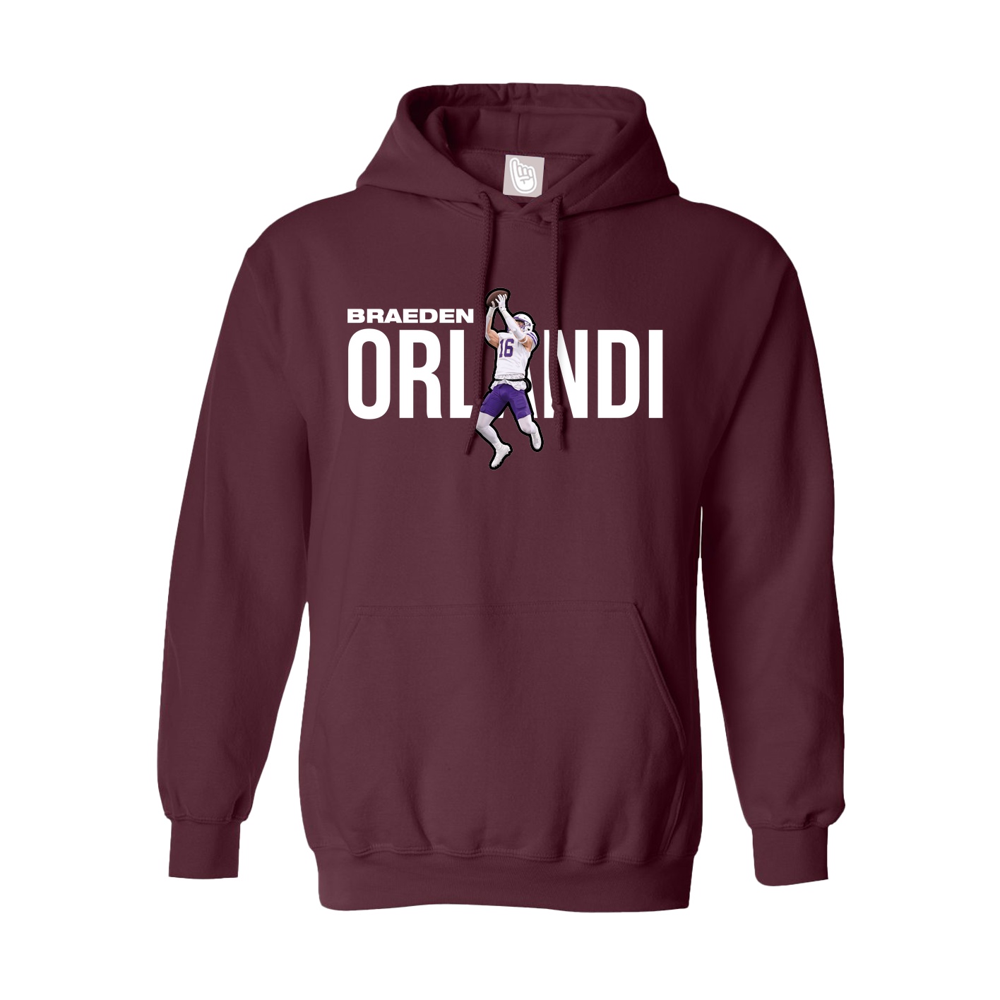 Youth Hoodie — Player Name in Maroon