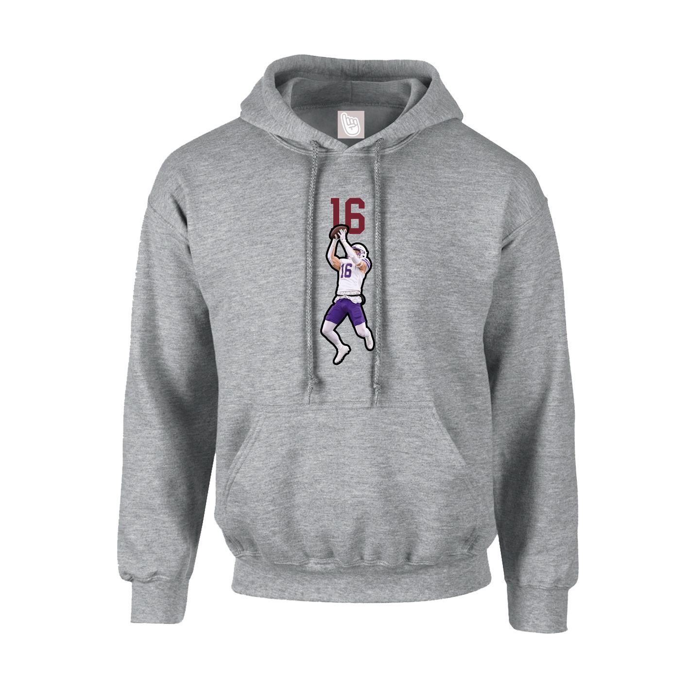 Youth Hoodie — Number Top in Grey