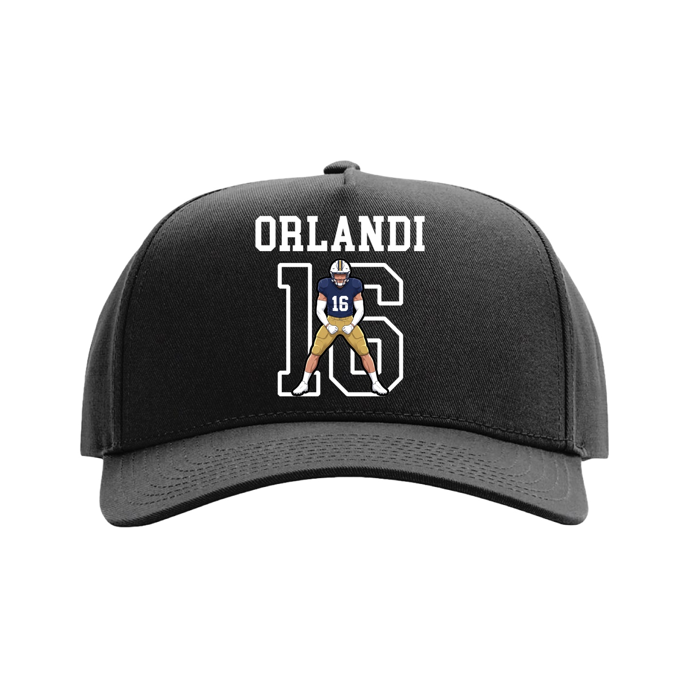 Full Fabric Five-Panel Champ Cap — Shirsey in Black