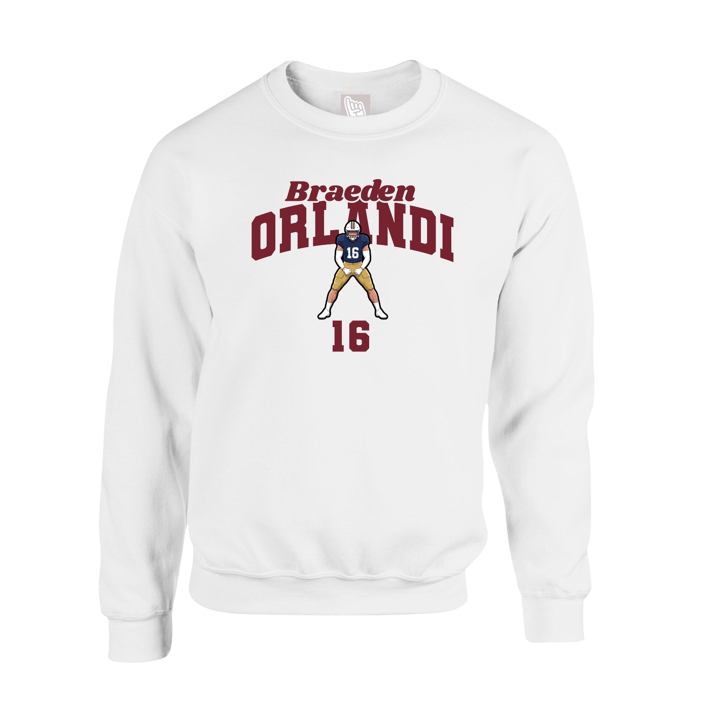 Fleece Crew — Signature Arch in White