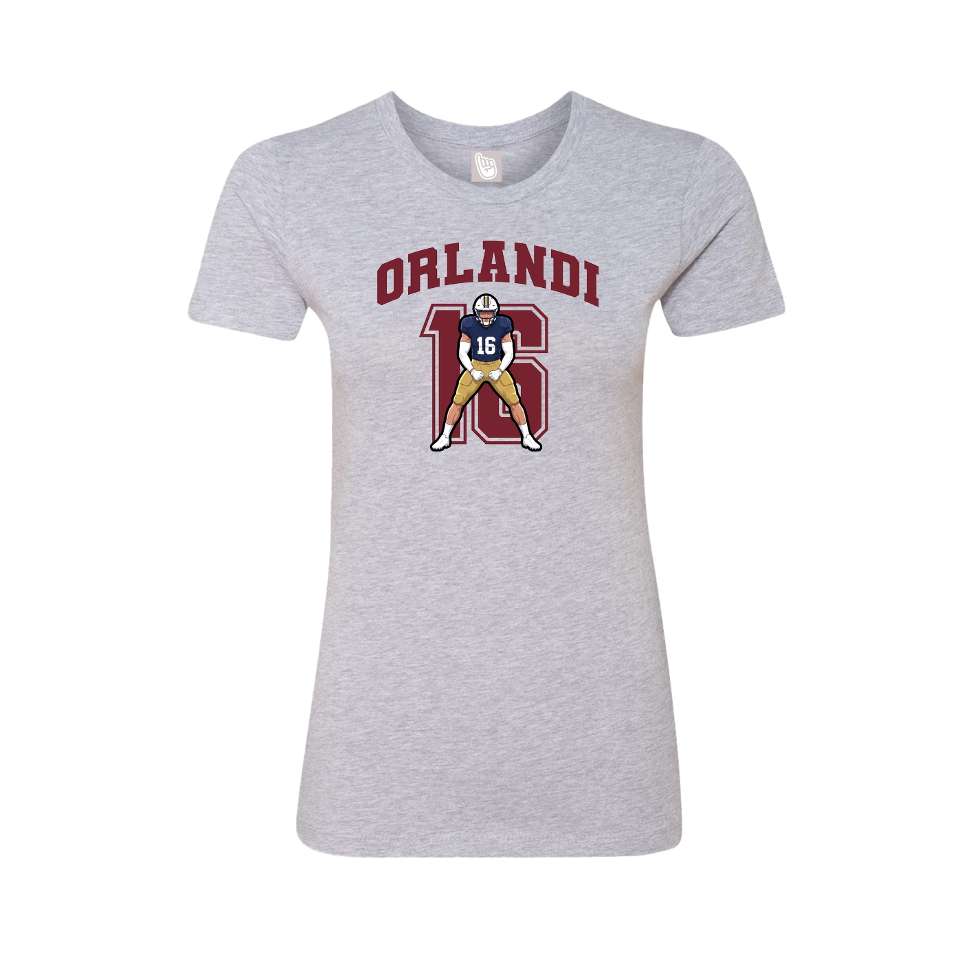 Fitted Women's Tee — Number in Grey