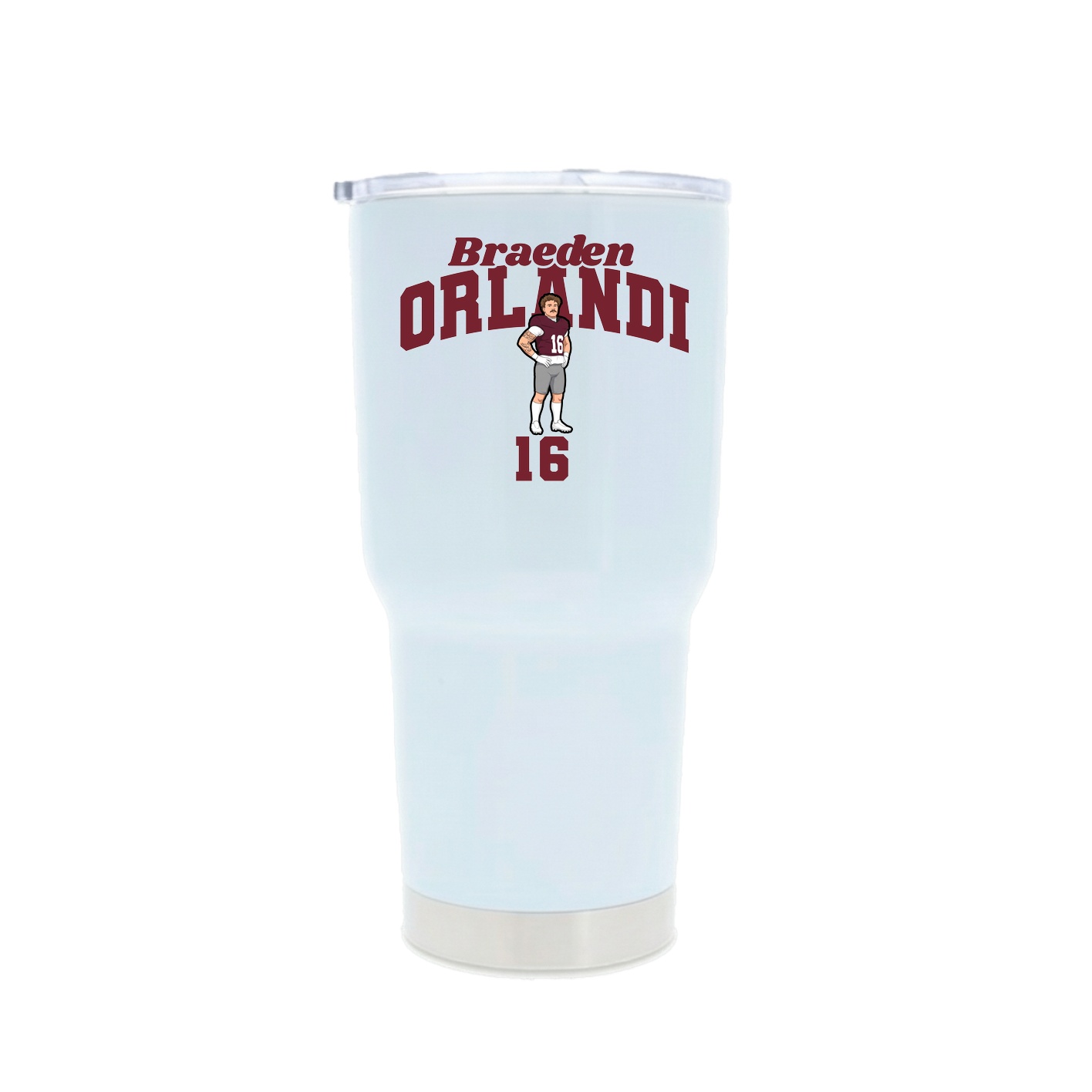 30oz Stainless Steel Tumbler — Signature Arch in White