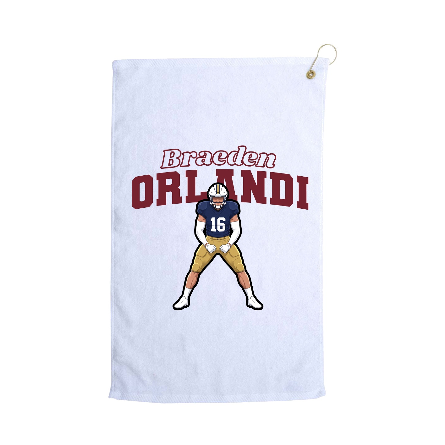 Golf Towel — Name Arch in White