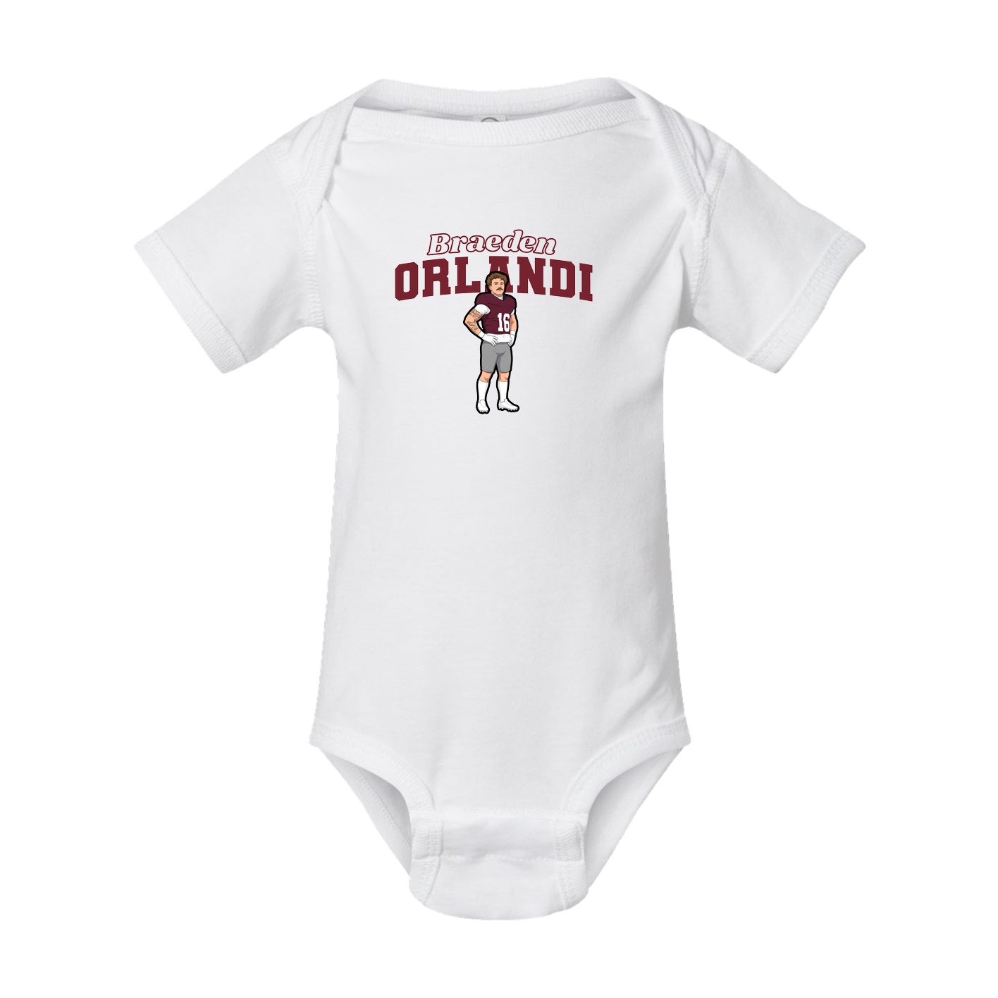 Baby Onesie — Name Arch in White
