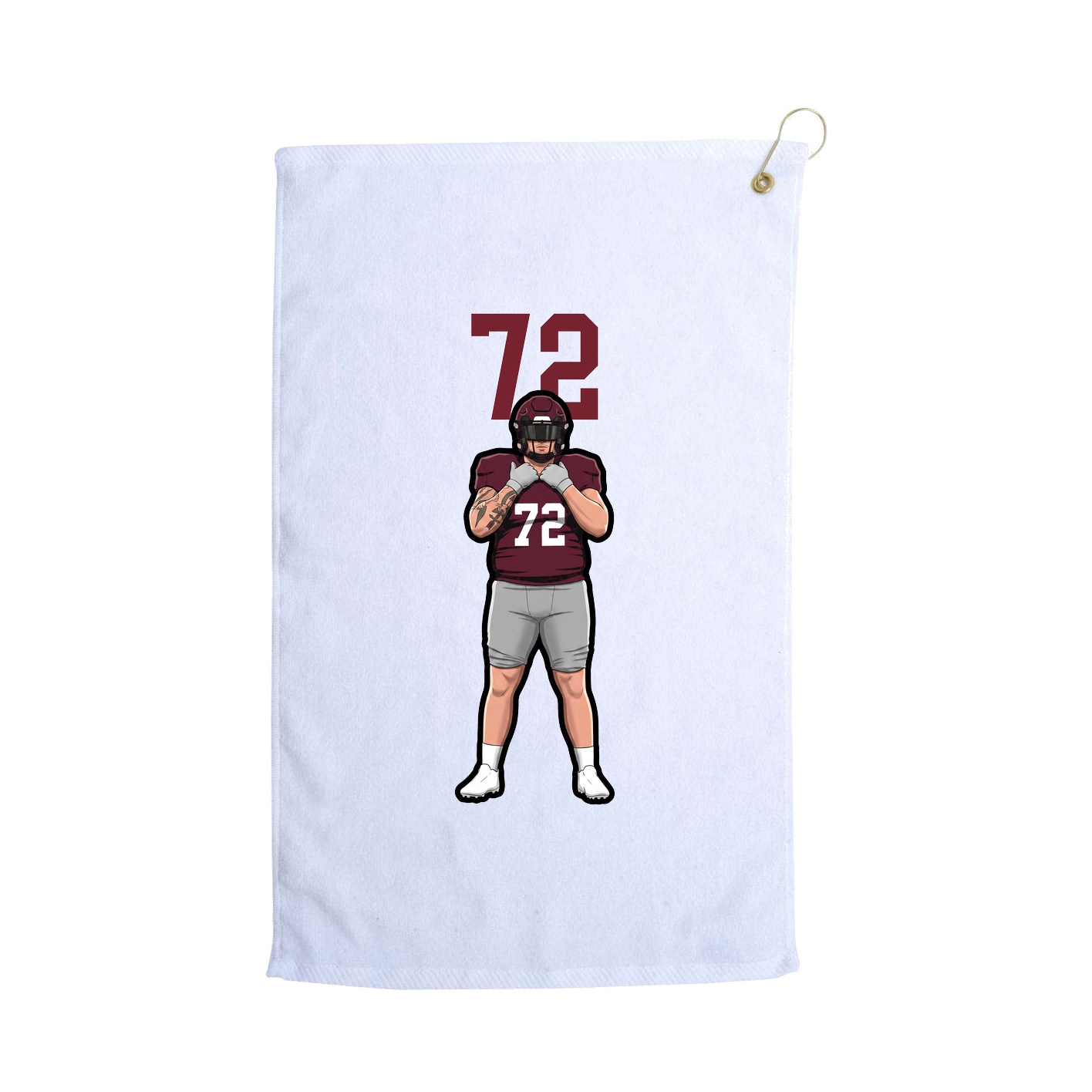 Golf Towel — Number Top in White