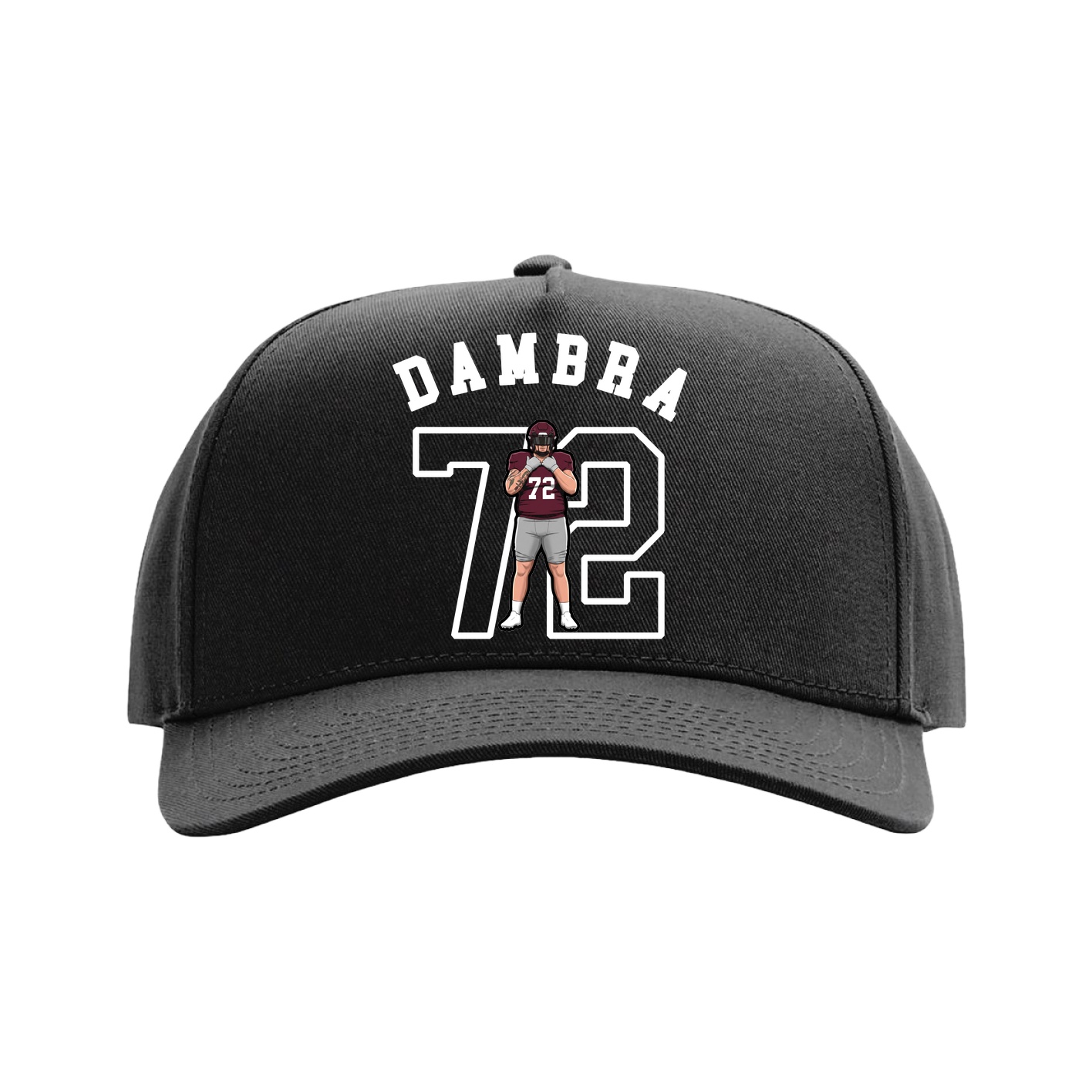Full Fabric Five-Panel Champ Cap — Shirsey Arch in Black