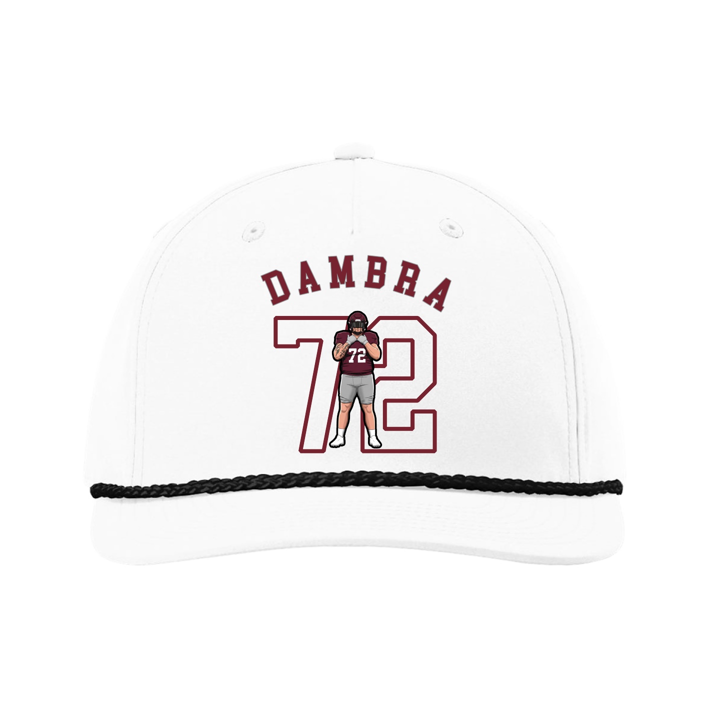 Five-Panel Classic Rope Cap — Shirsey Arch in White