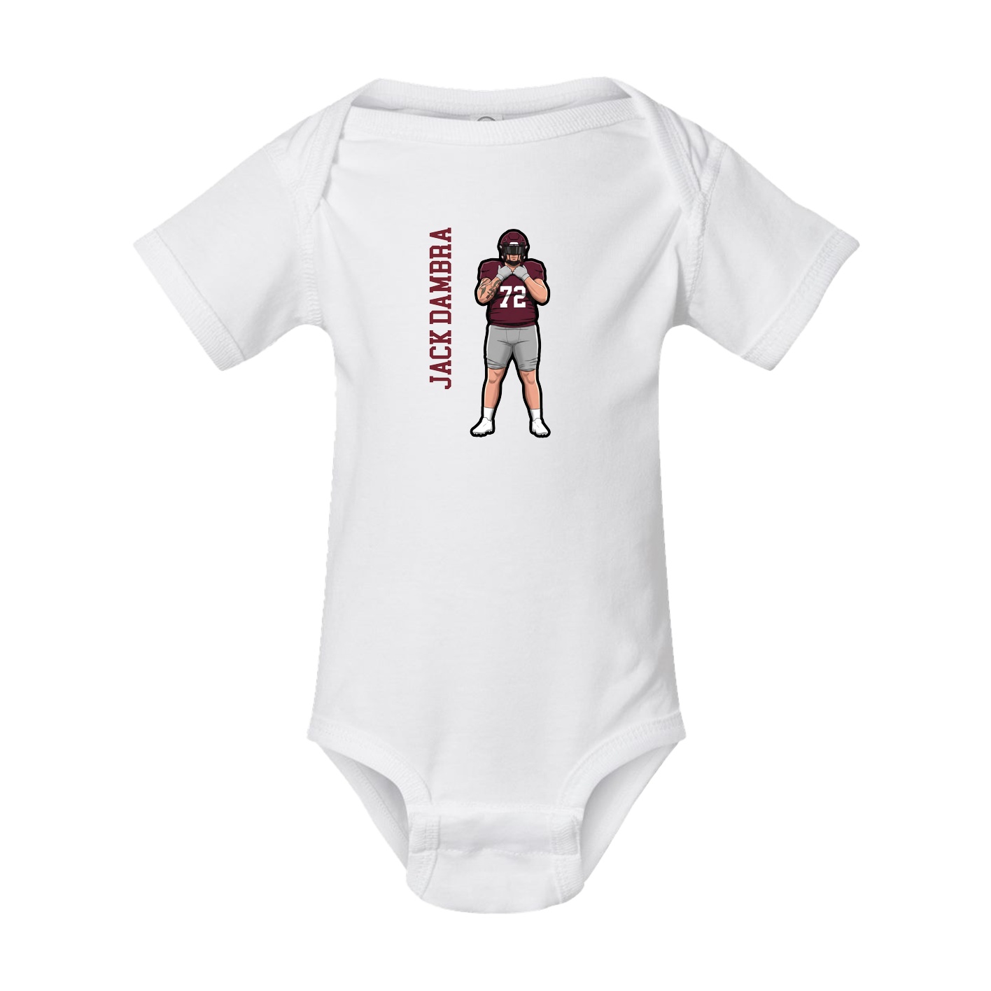 Baby Onesie — Name Vertical in White