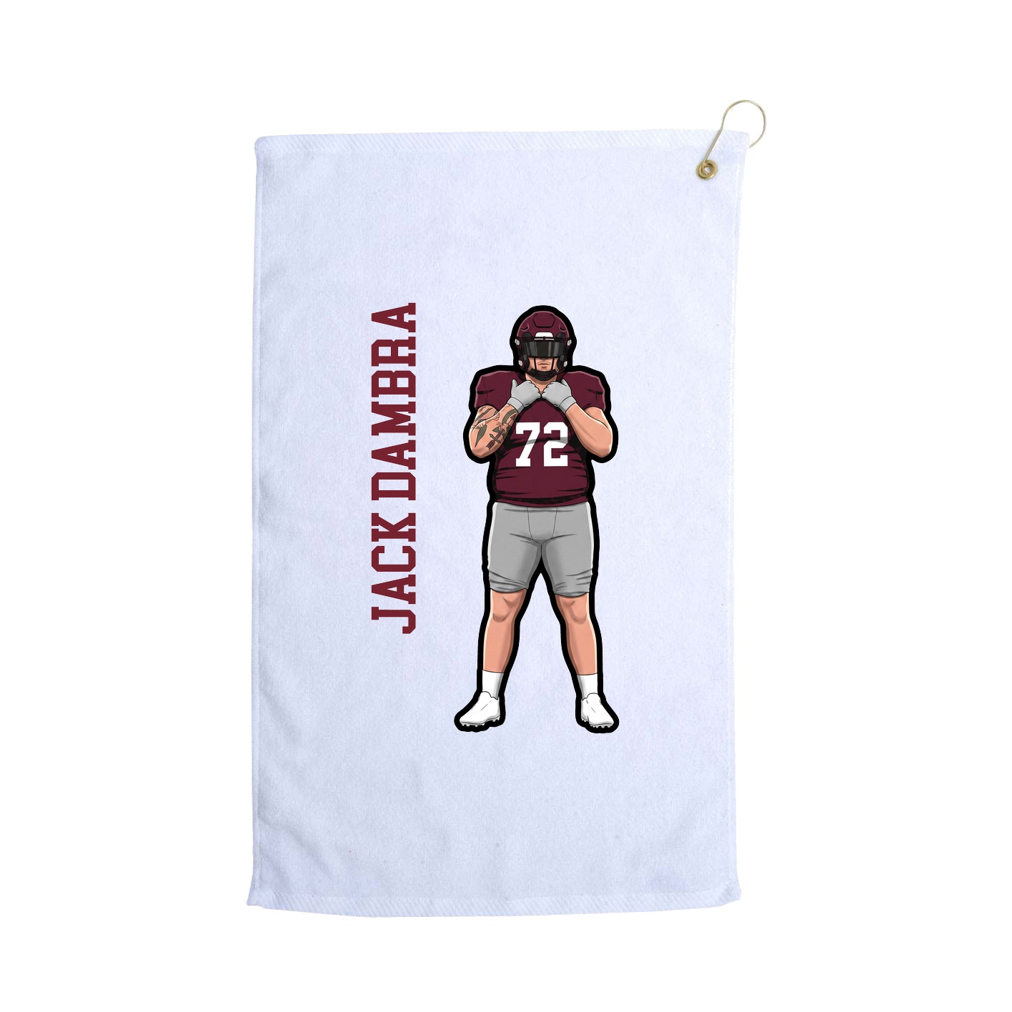 Golf Towel — Name Vertical in White