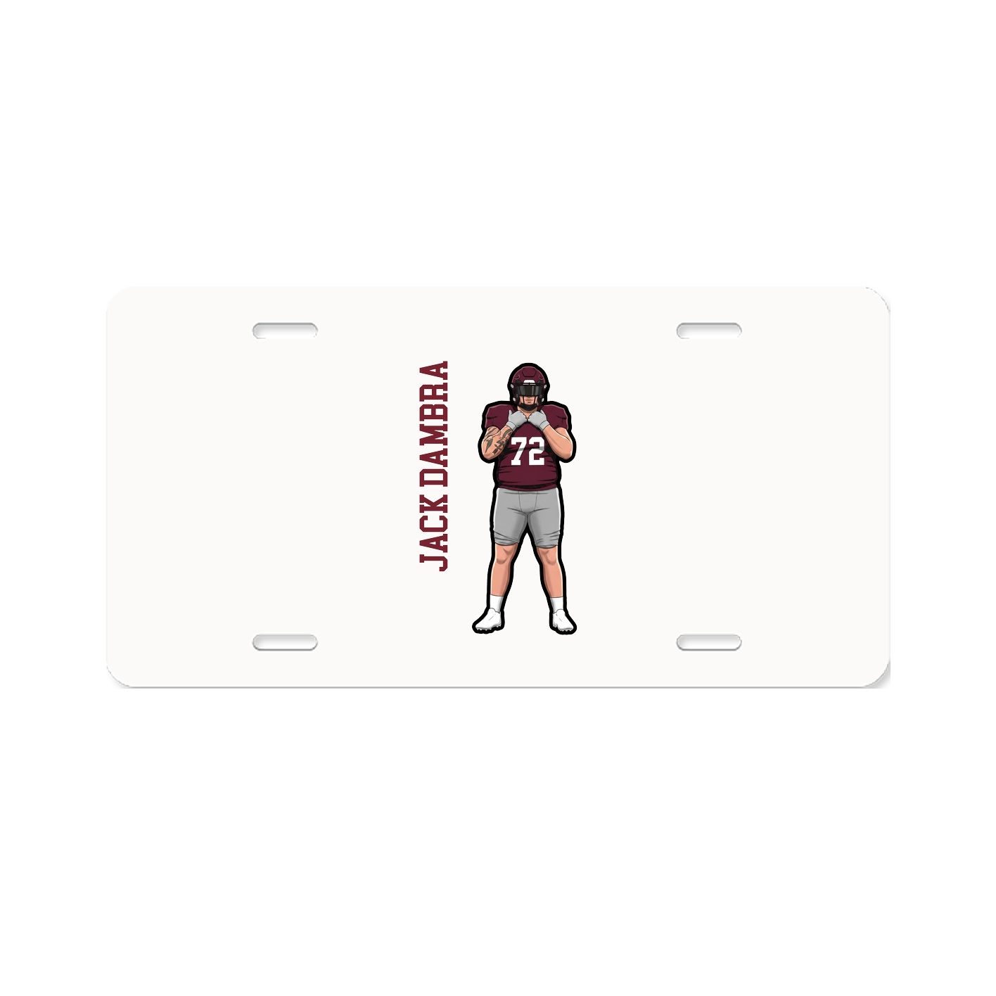 License Plate — Name Vertical in Classic