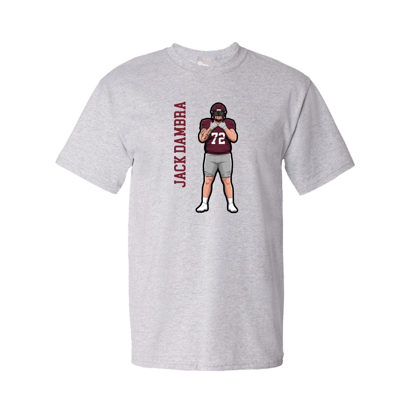 Tee — Name Vertical in Grey