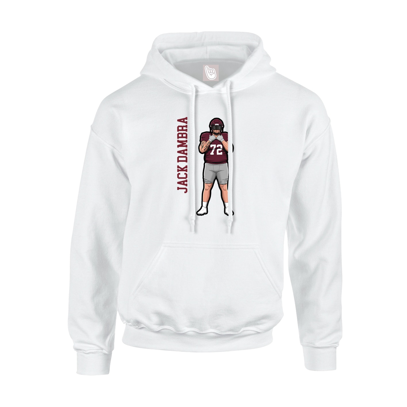 Hoodie — Name Vertical in White