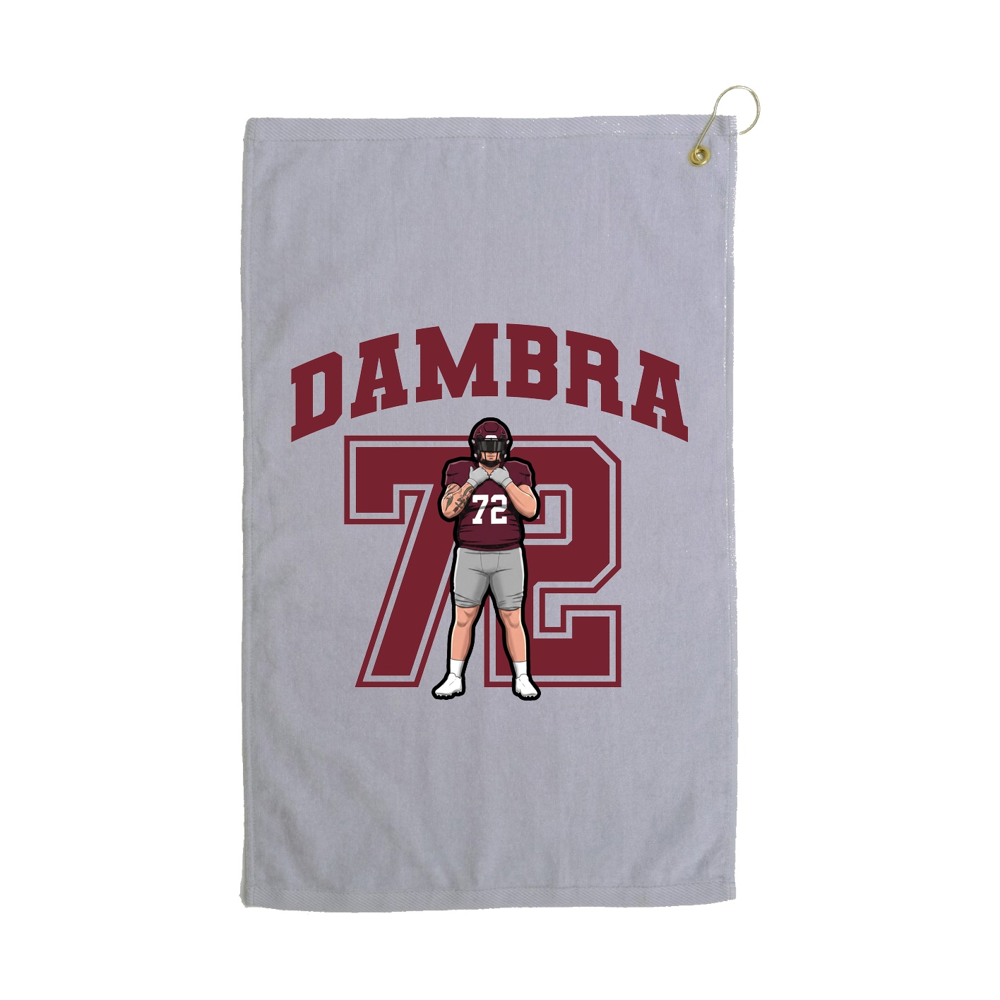 Golf Towel — Number in Grey