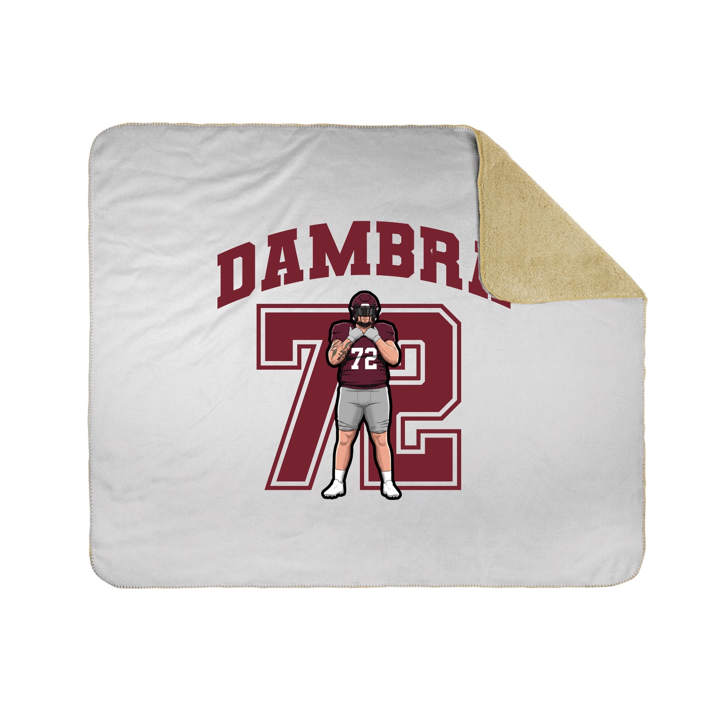Throw Blanket — Number in White