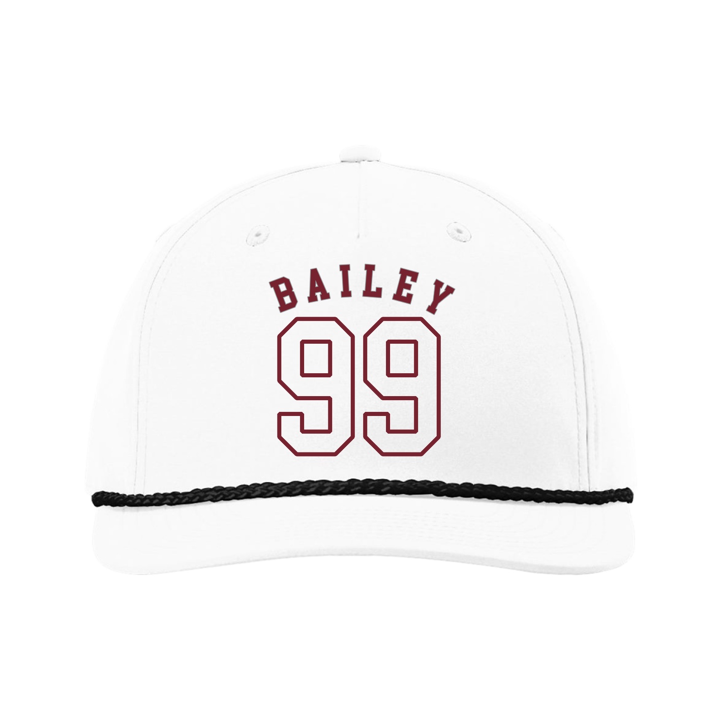 Five-Panel Classic Rope Cap — Shirsey Arch in White