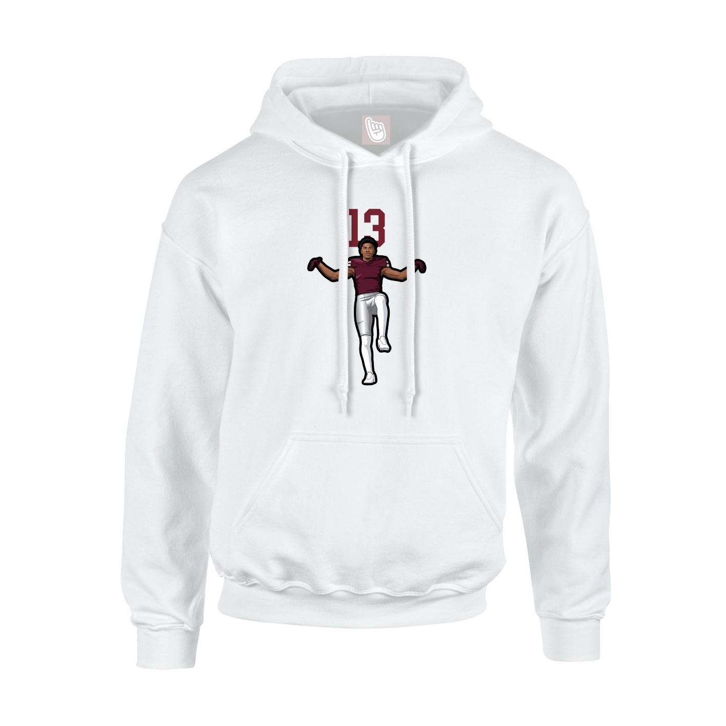 Youth Hoodie — Number Top in White