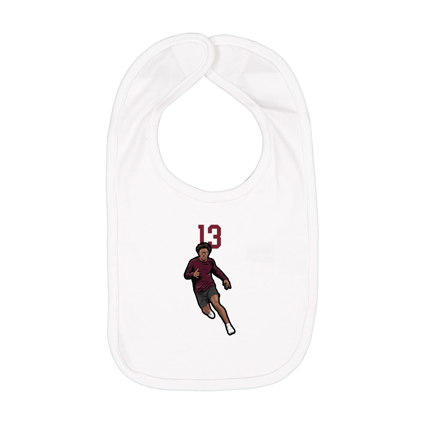 Infant Bib — Number Top in White