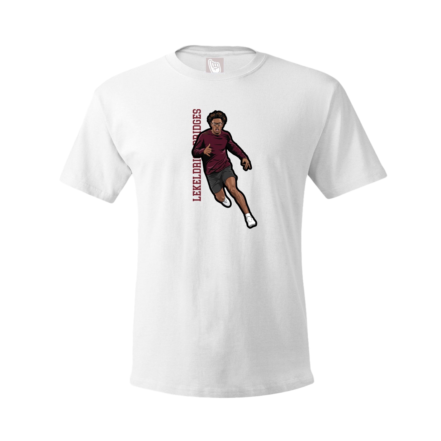 Youth Tee — Name Vertical in White