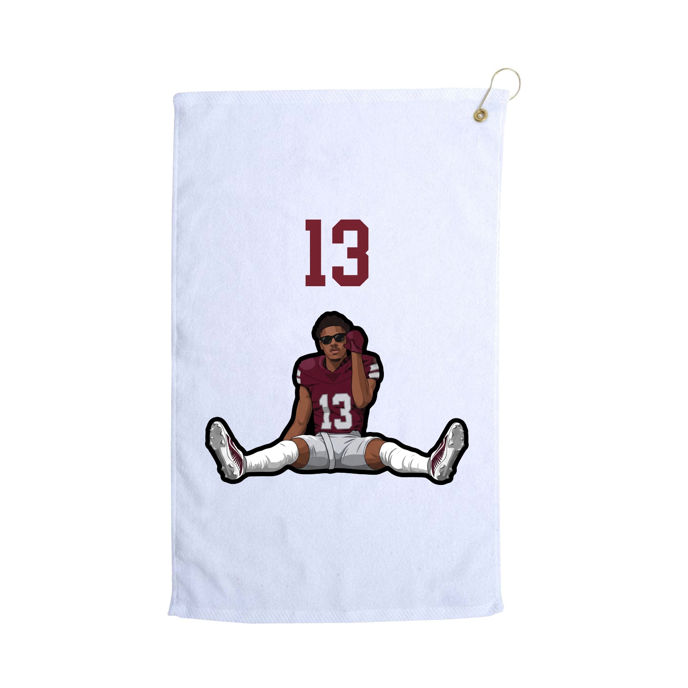 Golf Towel — Number Top in White