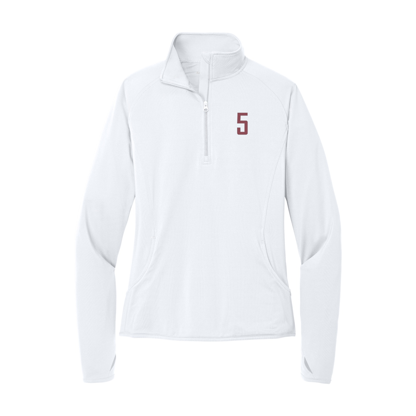 Women's Q-Zip Pullover — Front Shirsy in White