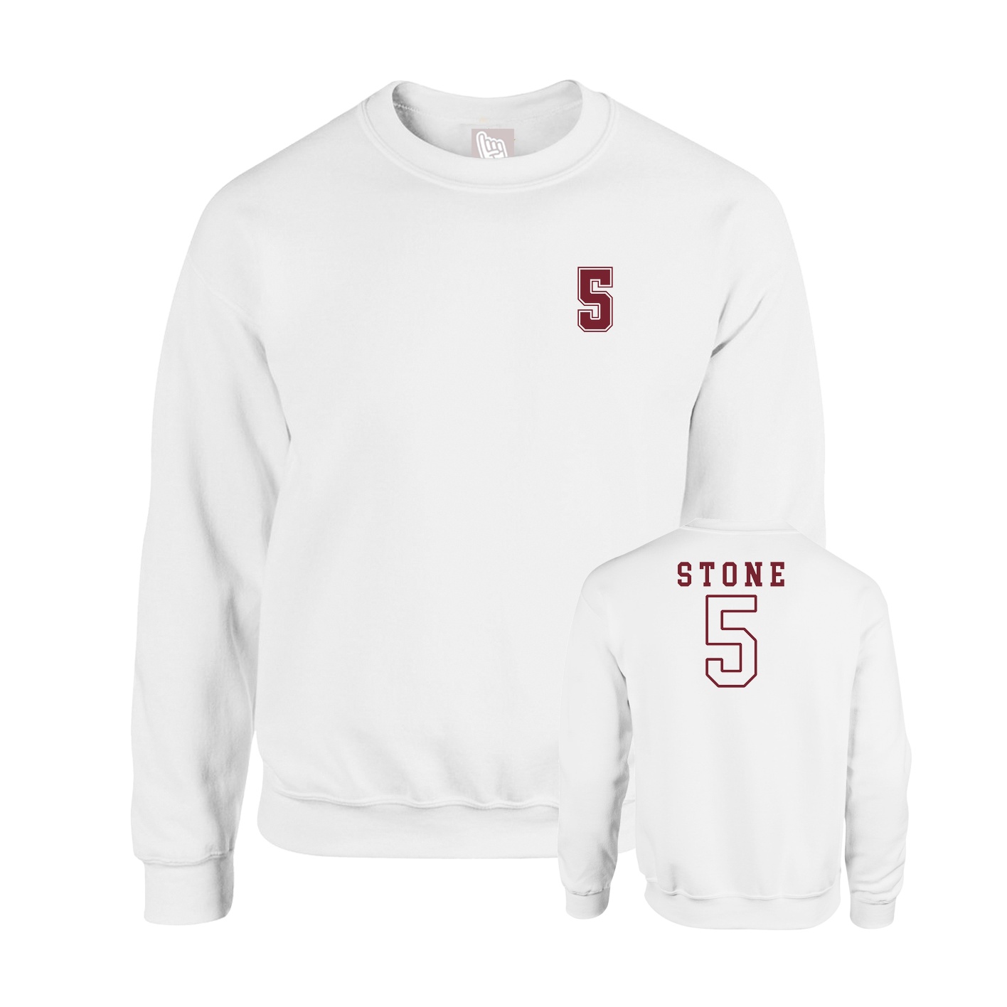 Fleece Crew — Chest Back in White