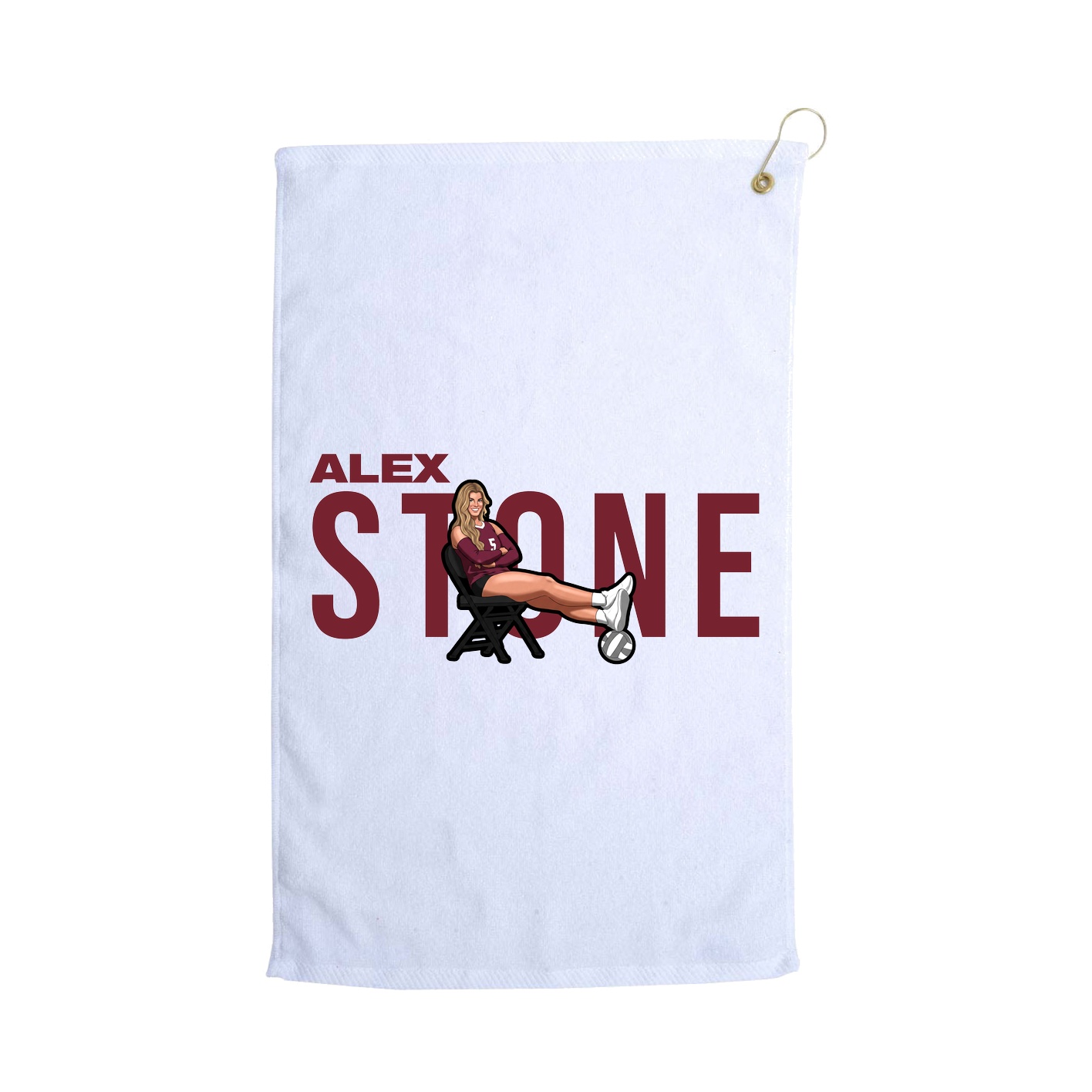 Golf Towel — Player Name in White