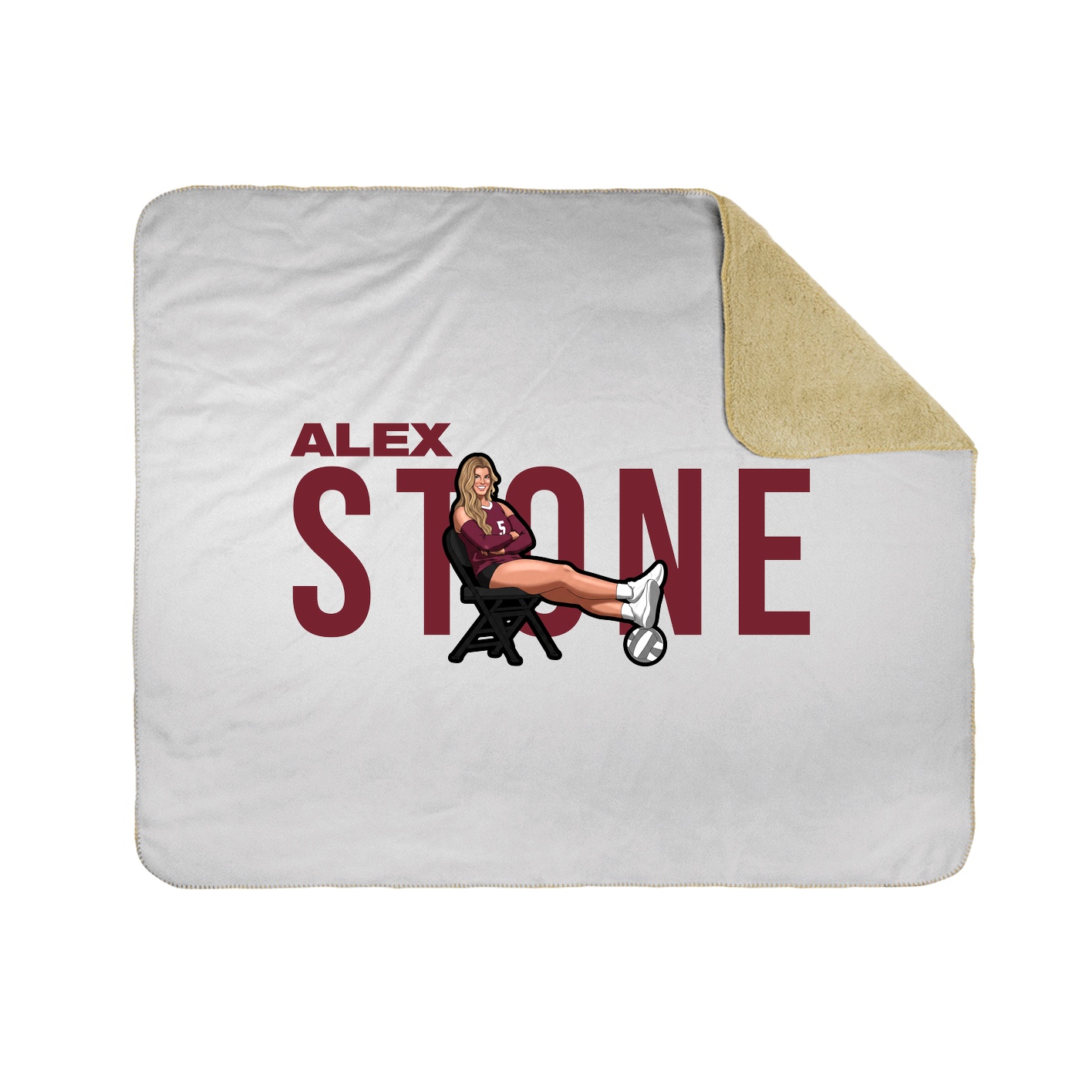 Throw Blanket — Player Name in White