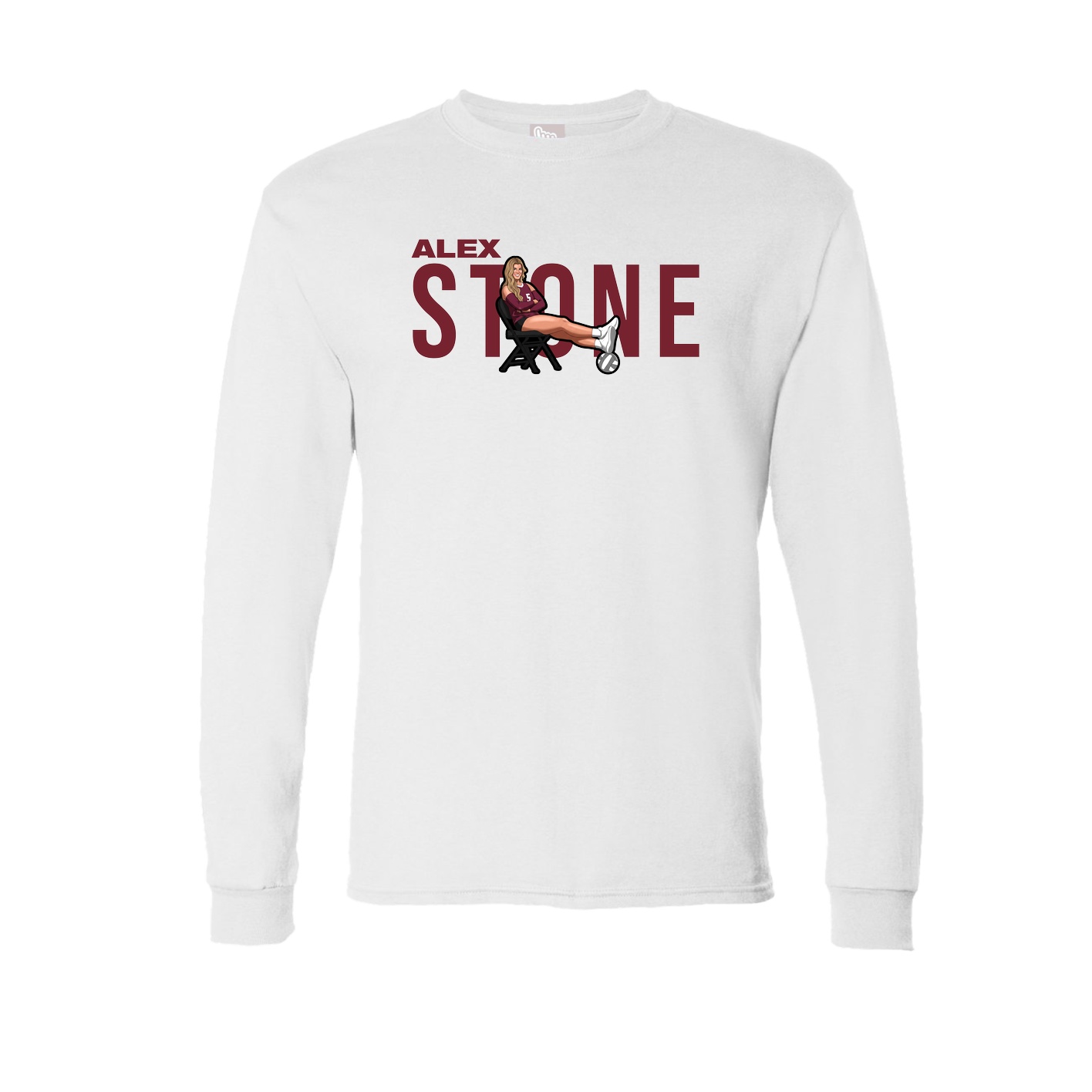 Long Sleeve Tee — Player Name in White