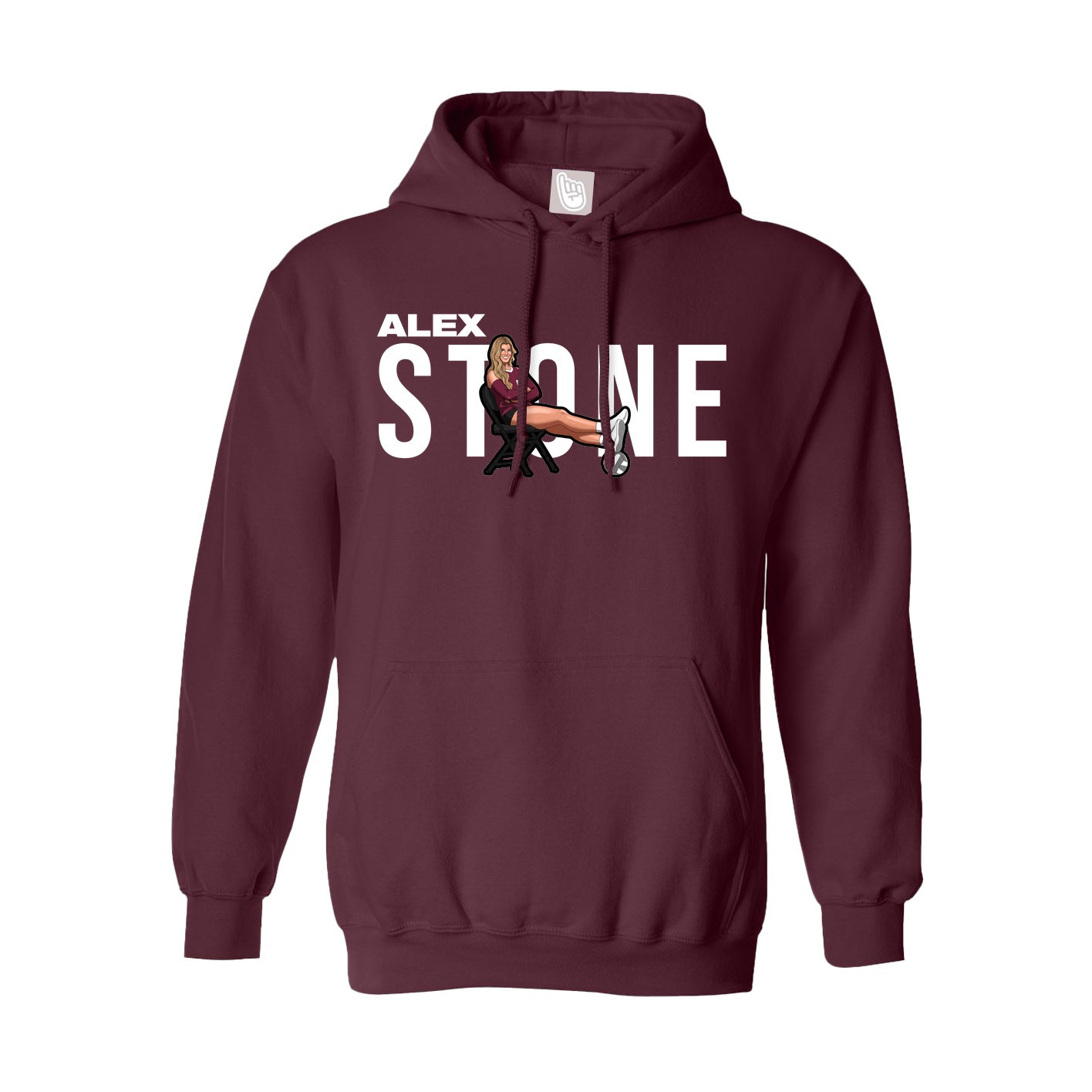 Youth Hoodie — Player Name in Maroon