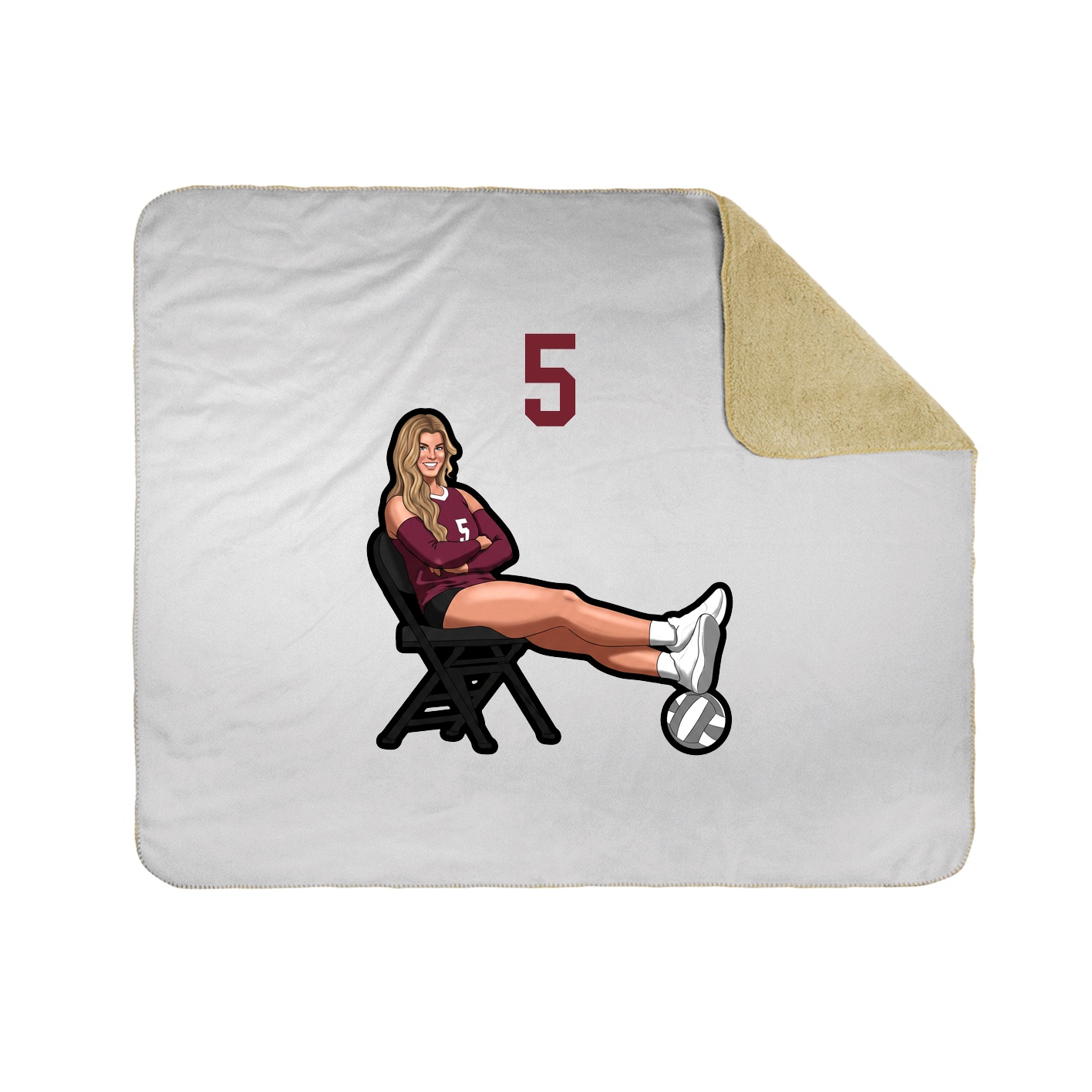 Throw Blanket — Number Top in White