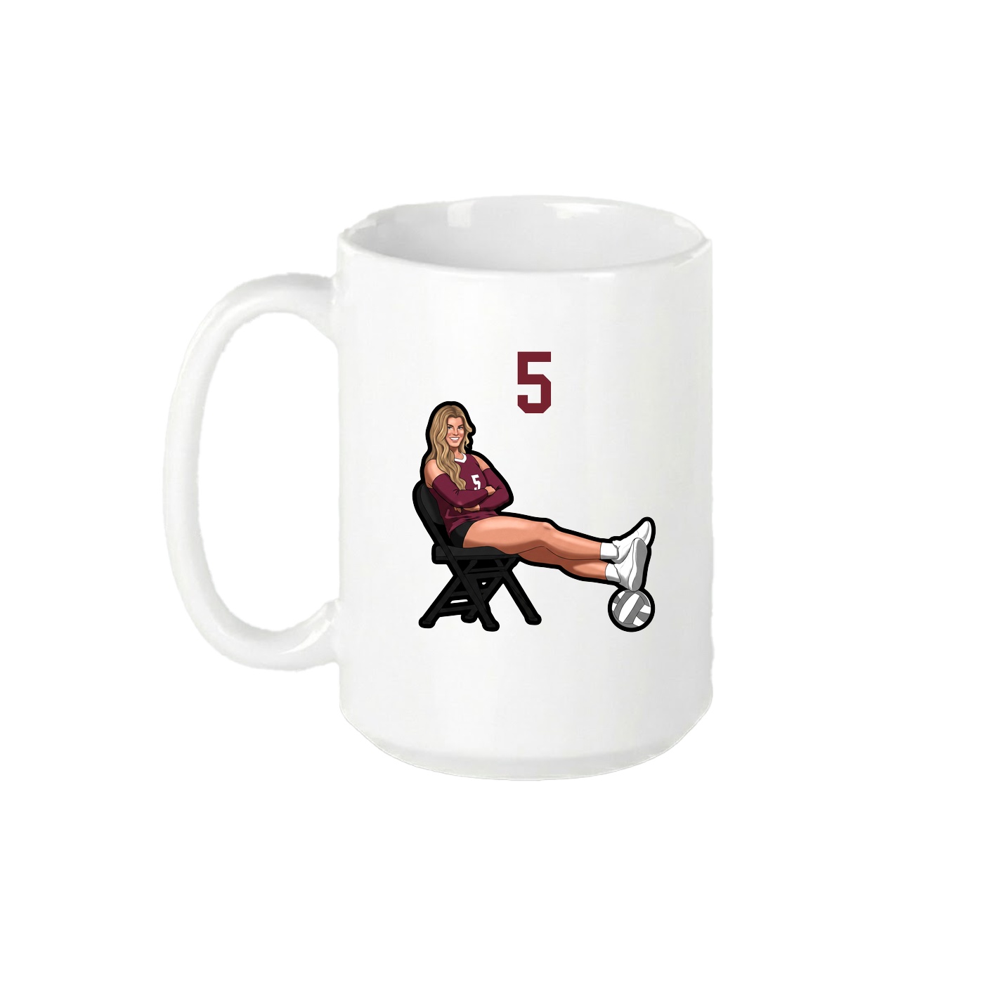 15oz Coffee Mug — Number Top in White