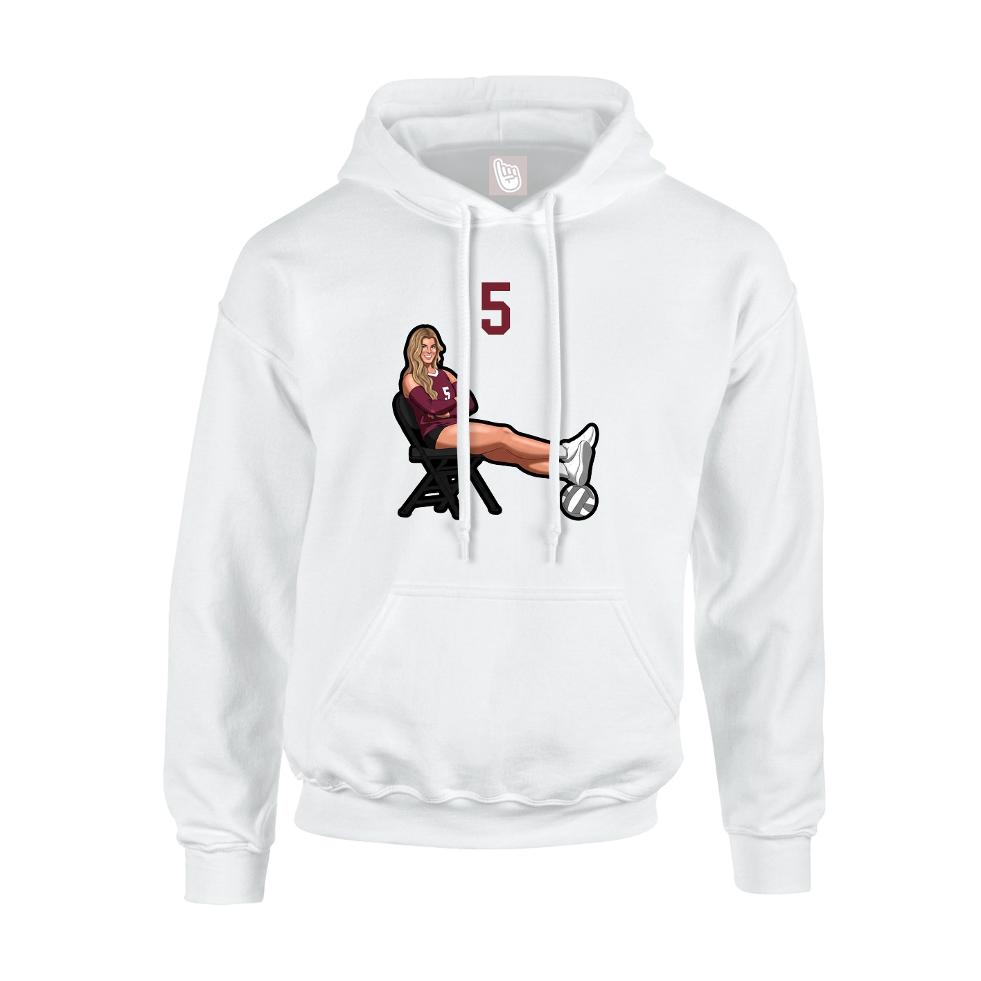 Hoodie — Number Top in White