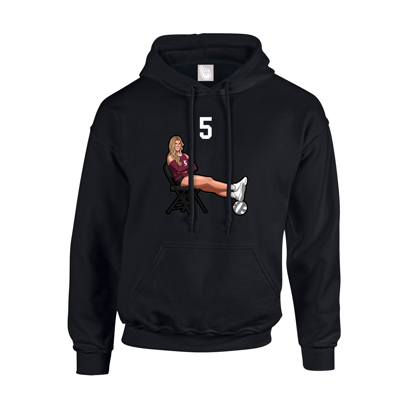 Youth Hoodie — Number Top in Black