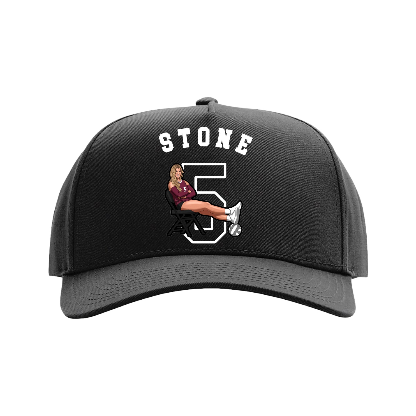 Full Fabric Five-Panel Champ Cap — Shirsey Arch in Black