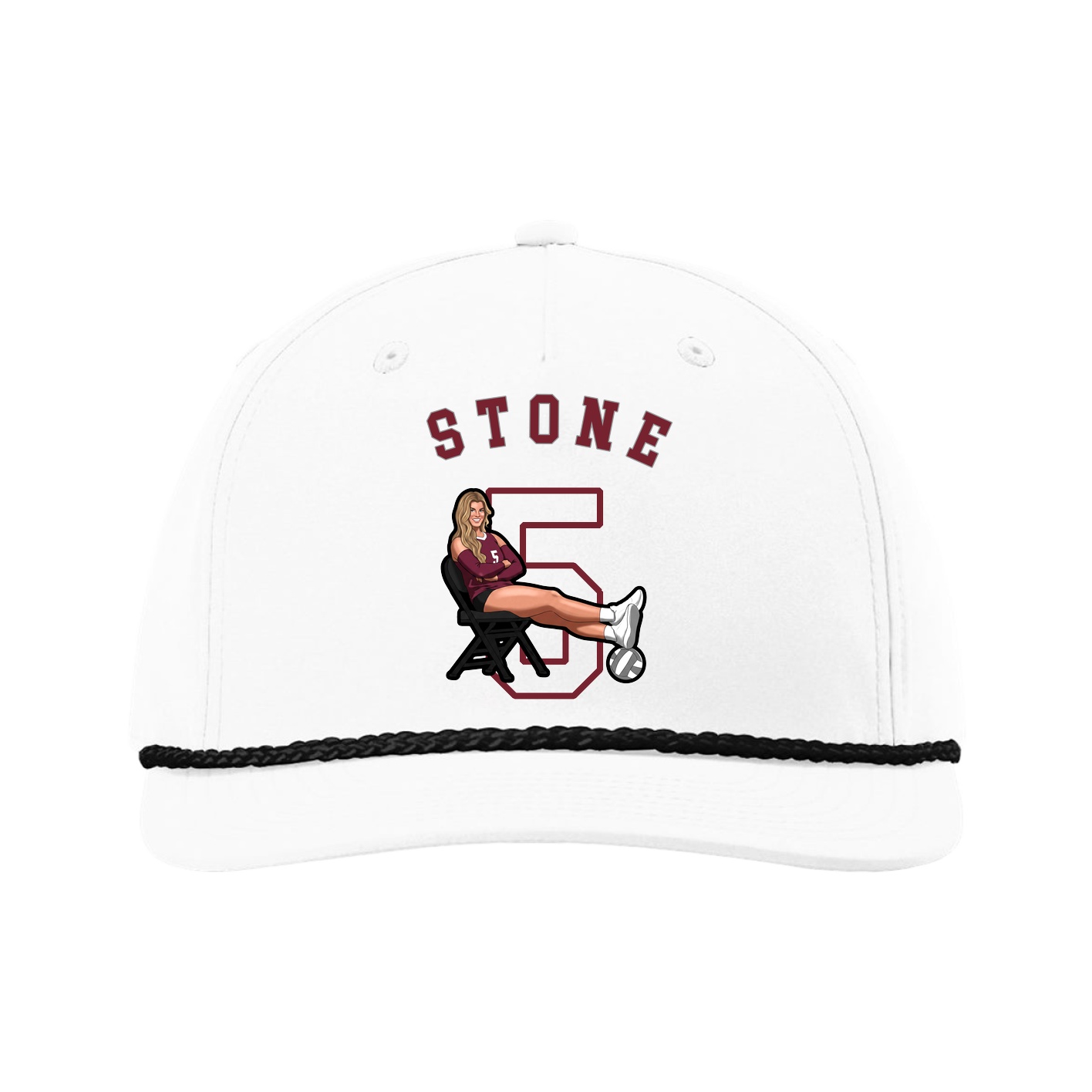 Five-Panel Classic Rope Cap — Shirsey Arch in White
