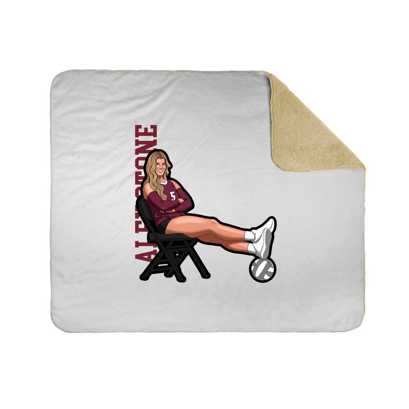 Throw Blanket — Name Vertical in White